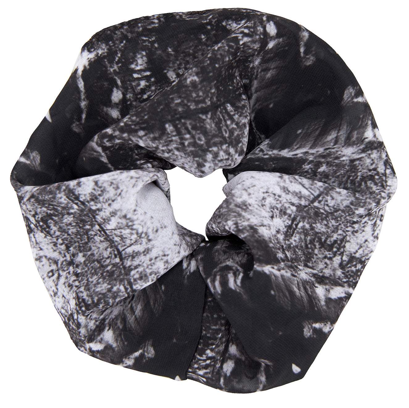 Babs Boutique Nyc Women's Black / White Babs Eco-chic Scrunchies - Nature Print, - Poly-georgette - Set Of Three Sizes