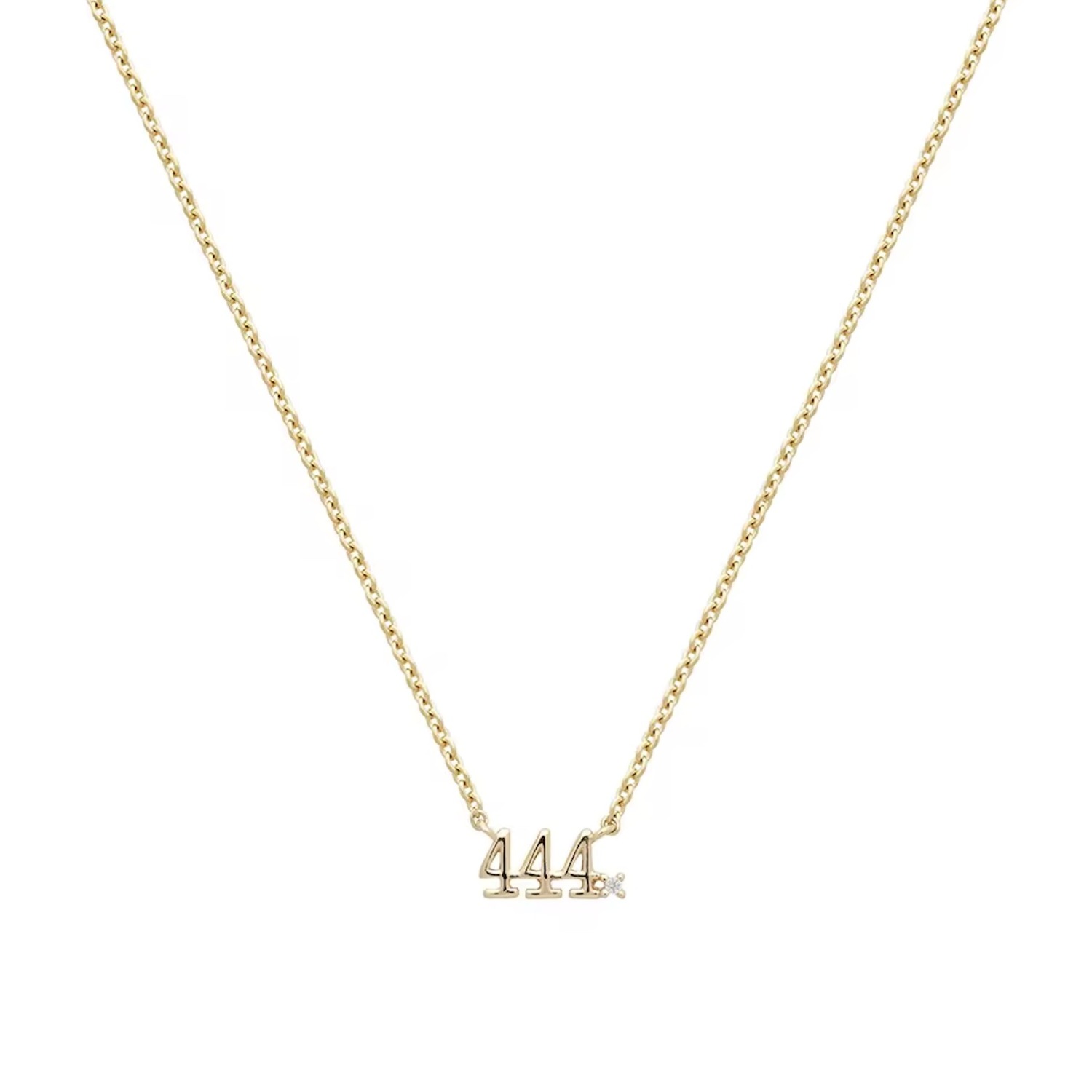 Angel Number Necklace-Four Four Four Necklace-Dainty Gold Necklace