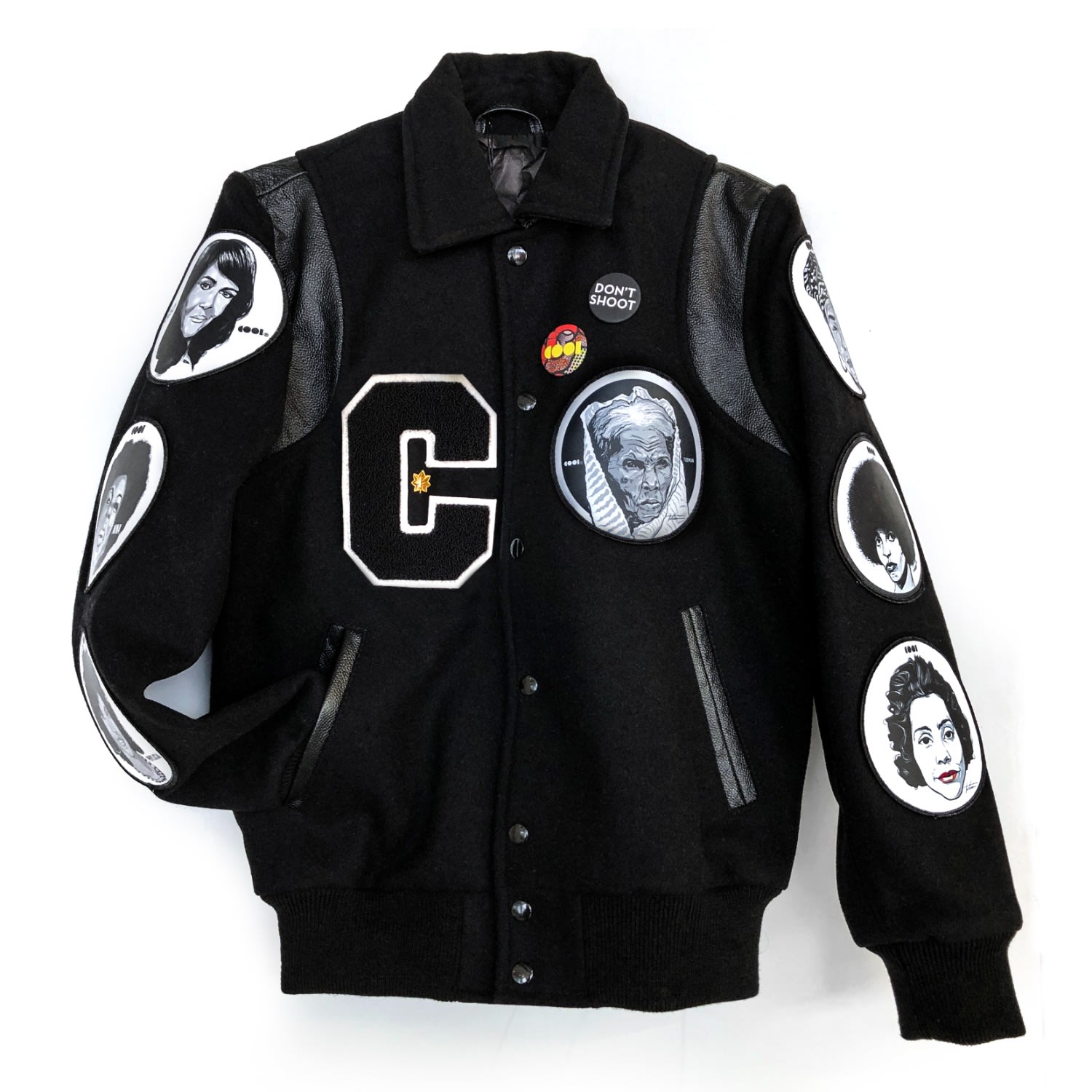 Men’s Black Icons Varsity Jacket Large Cool Creative