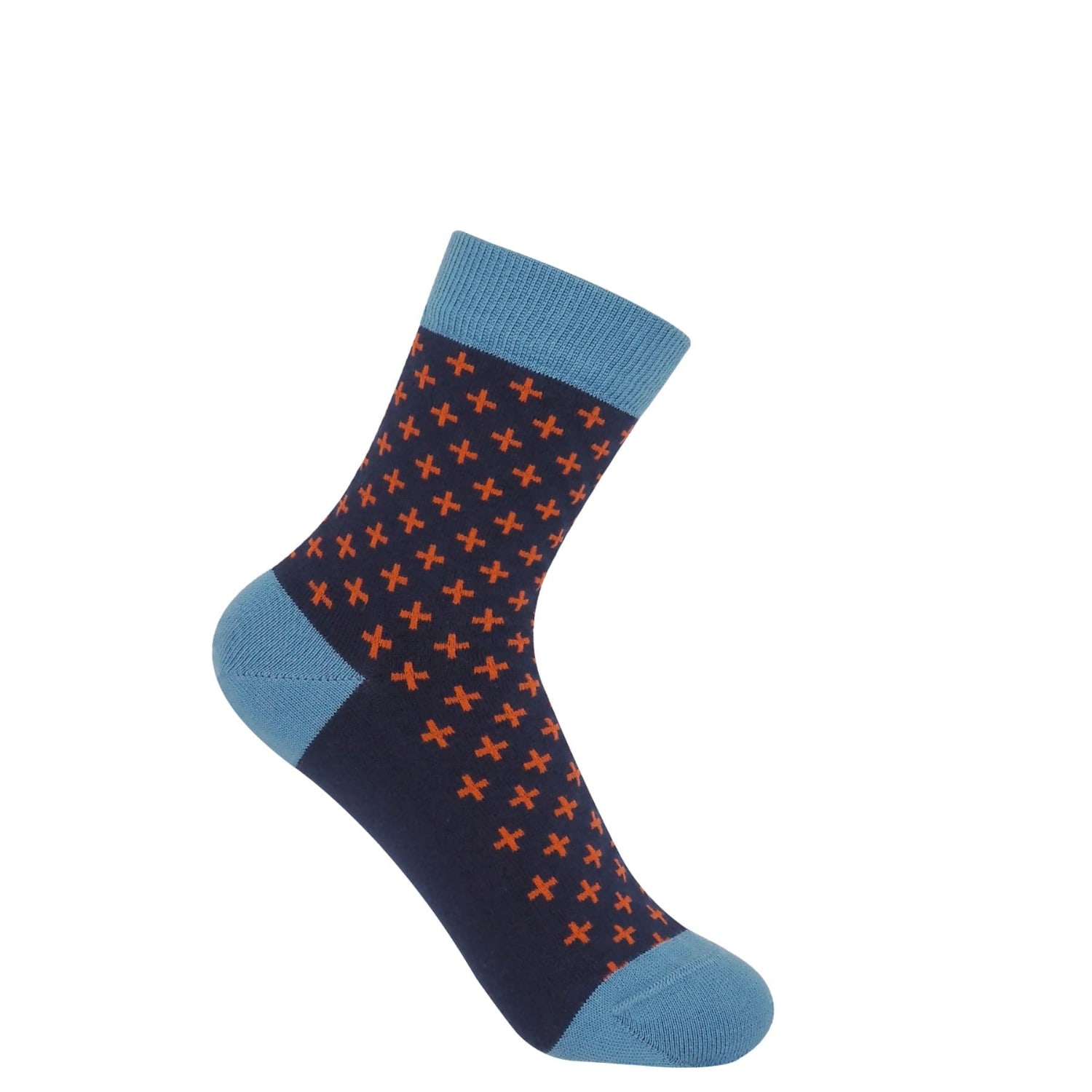 Peper Harow - Made In England Blue Crosslet Women's Socks – Navy In Blue