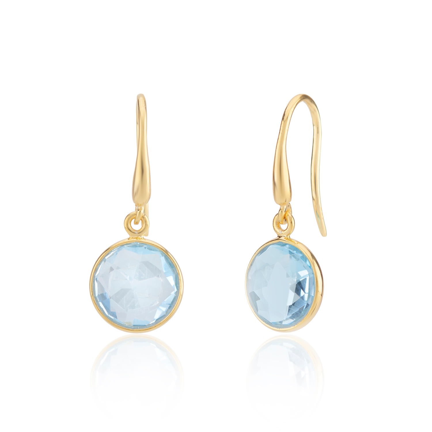 Auree Jewellery Women's Blue / Gold Antibes Blue Topaz & Gold Vermeil Earrings In Multi