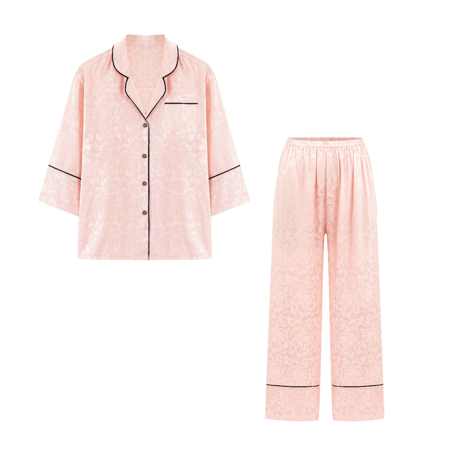 Women’s Silk Pyjamas Set - Dahlia Pink Small The Annam House