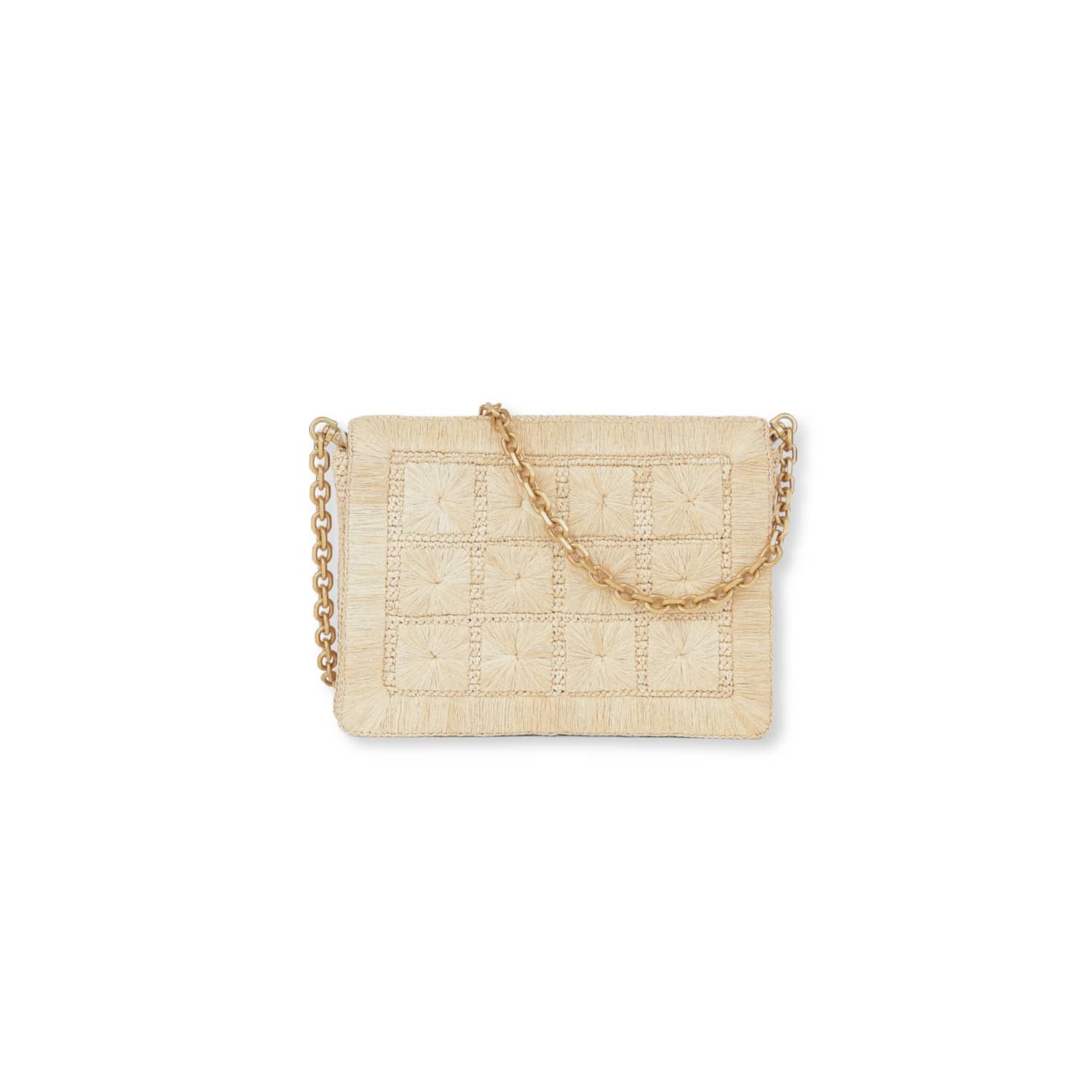 Embroidered & Crocheted Raffia Bag Juliette - Natural by SANABAY Paris