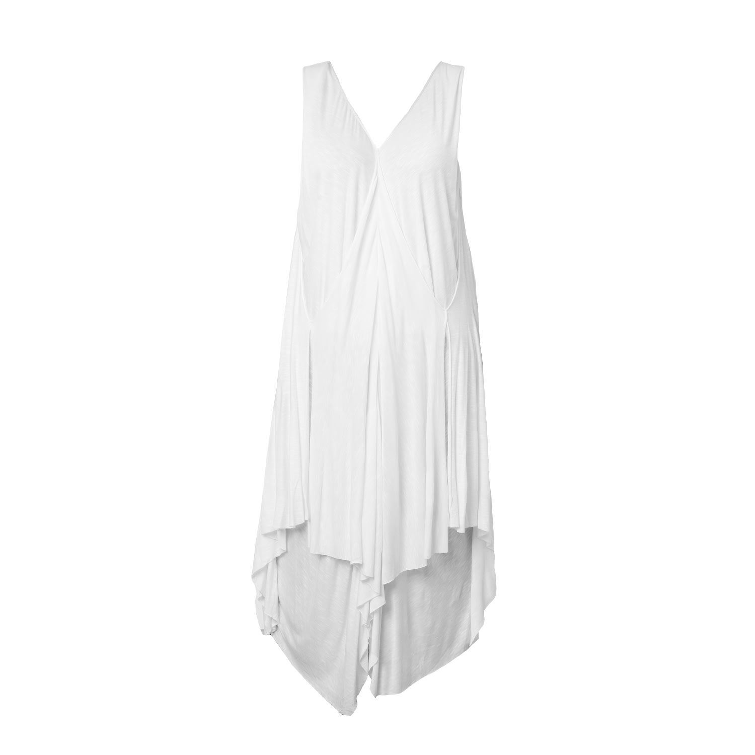 Metamorphoza Women's White V-neck Long Dress In White