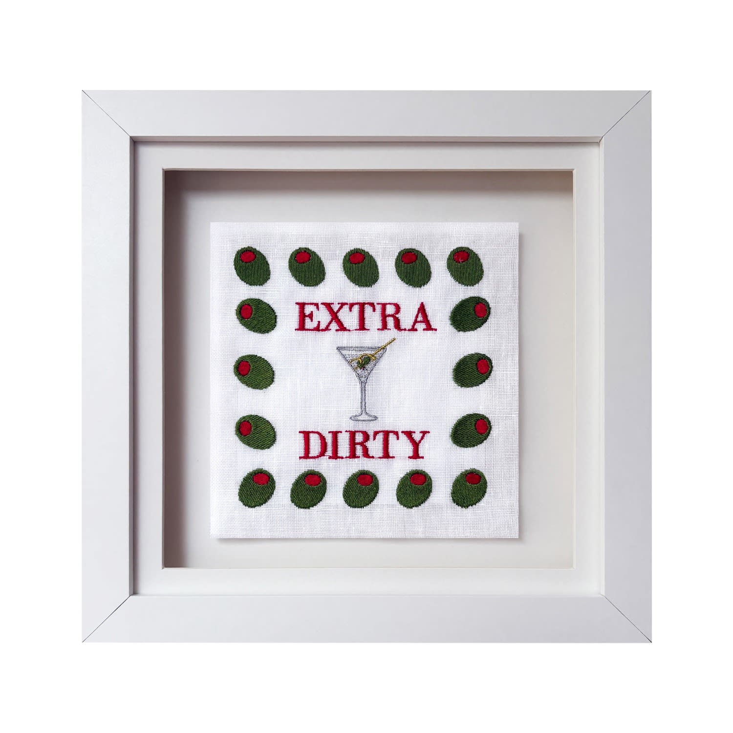 Lilly Loves Green Extra Dirty Olive & Martini Artwork In Green
