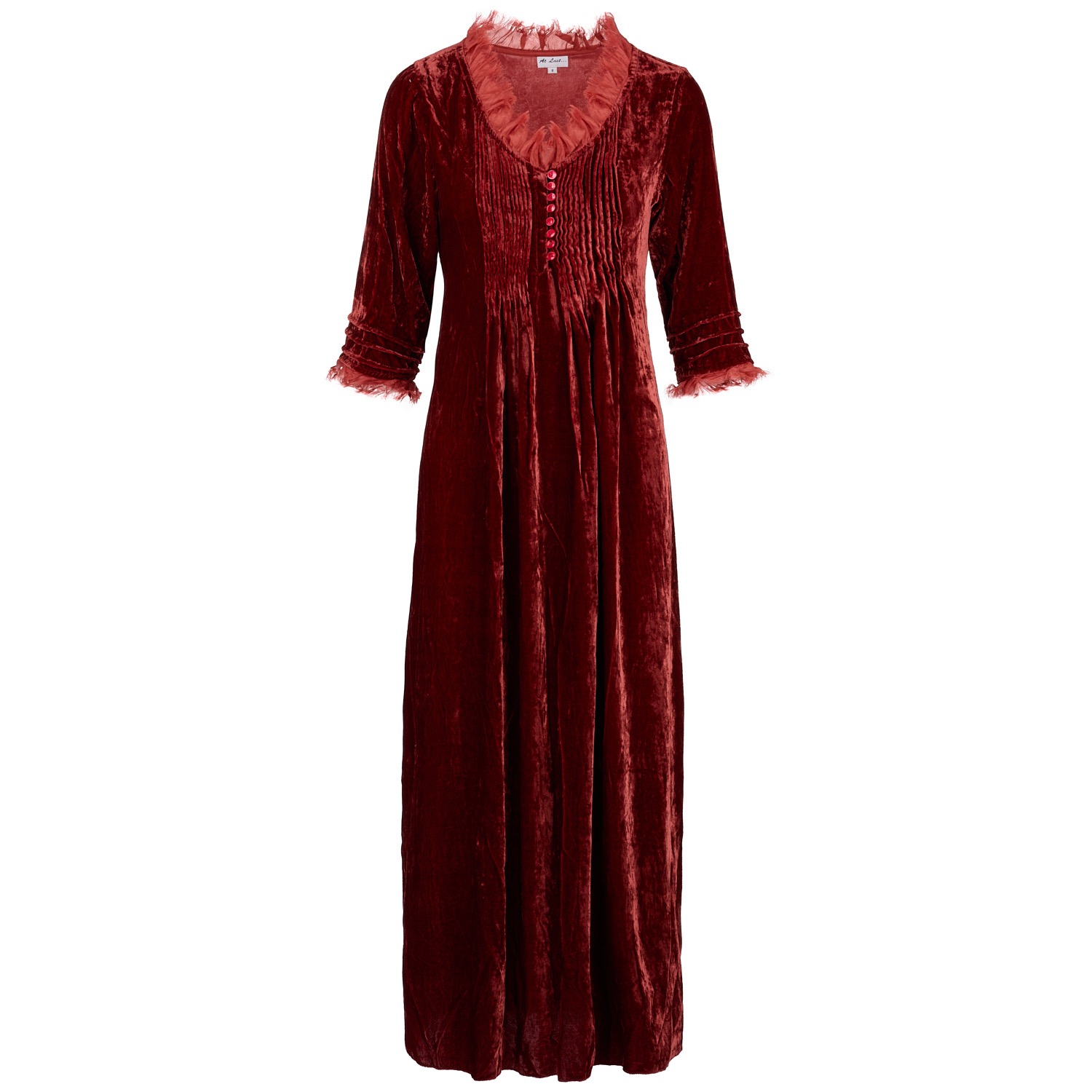 Silk Velvet Annabel Dress In Terracotta | At Last... | Wolf & Badger