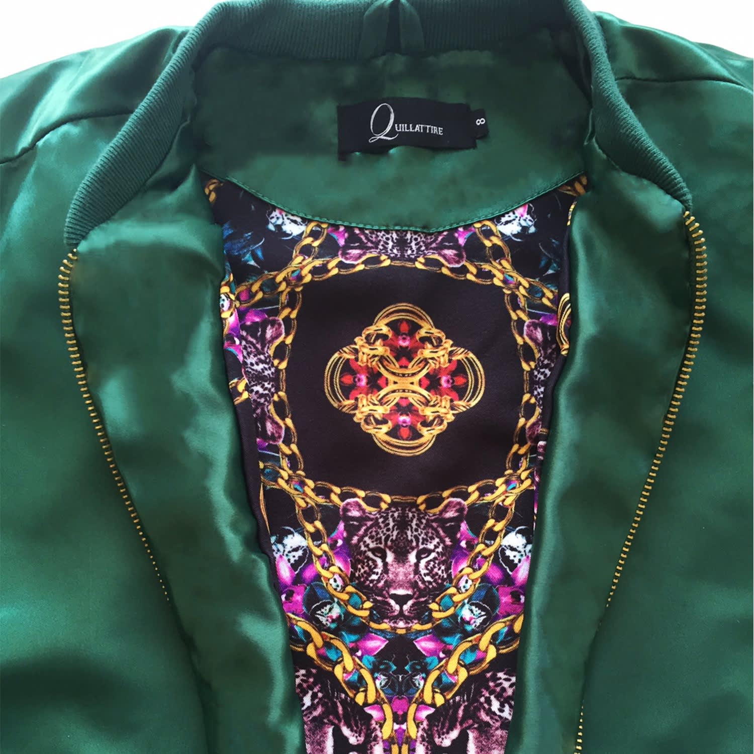 Teddy Embellished Appliquéd Satin Bomber Jacket