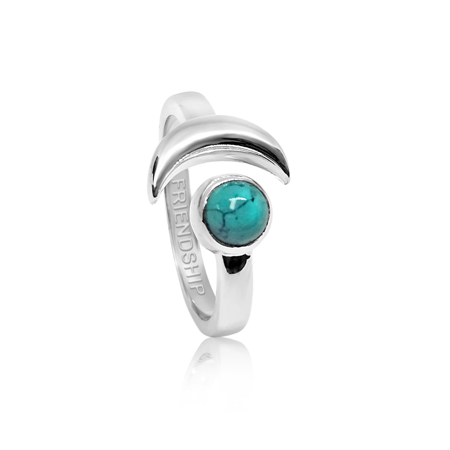 The Jewellery Store London Women's Blue / Silver Adjustable December Friendship Birthstone Ring In Sterling Silver- Turquoise