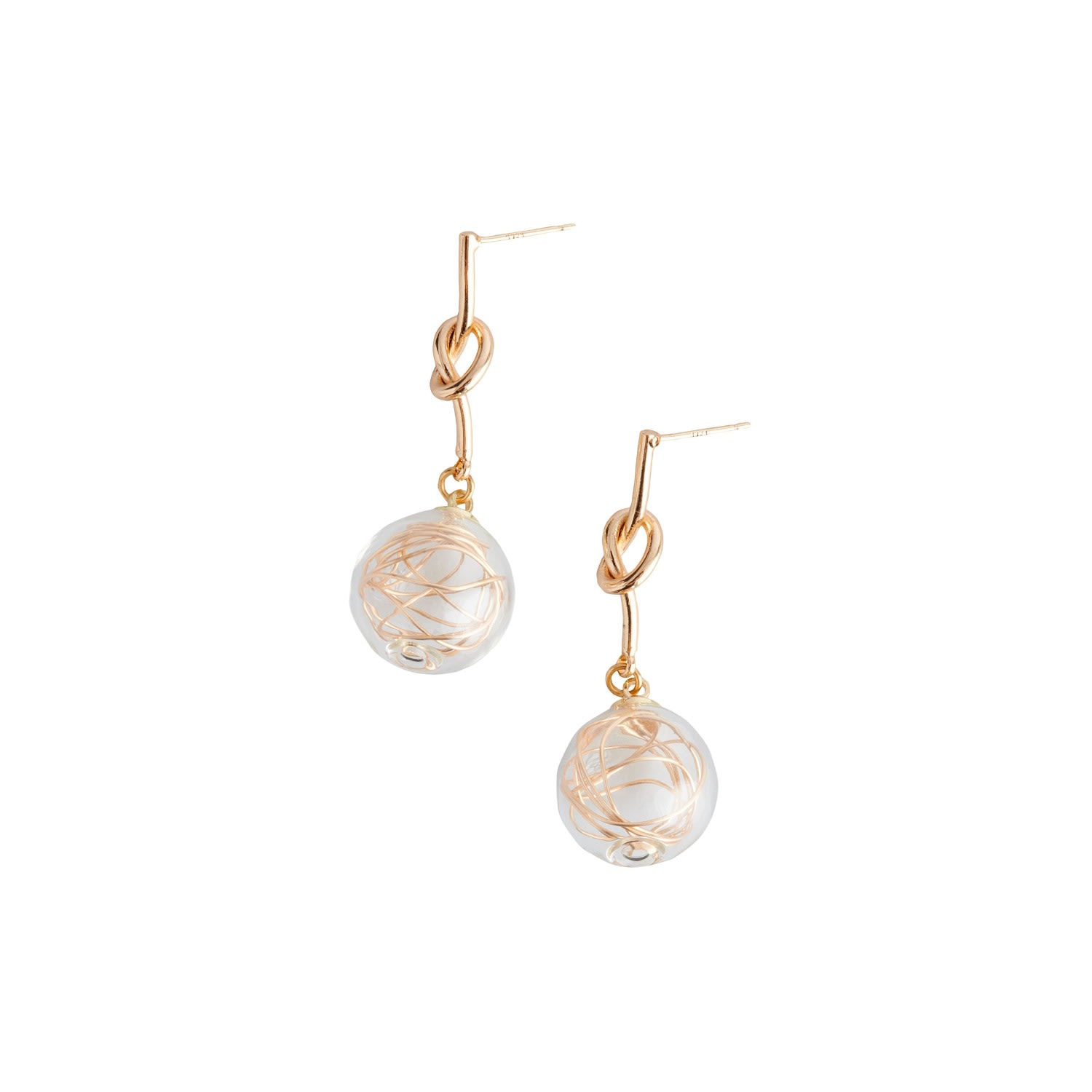 Women’s Knot Sphere Earrings In Gold Tone Paisie