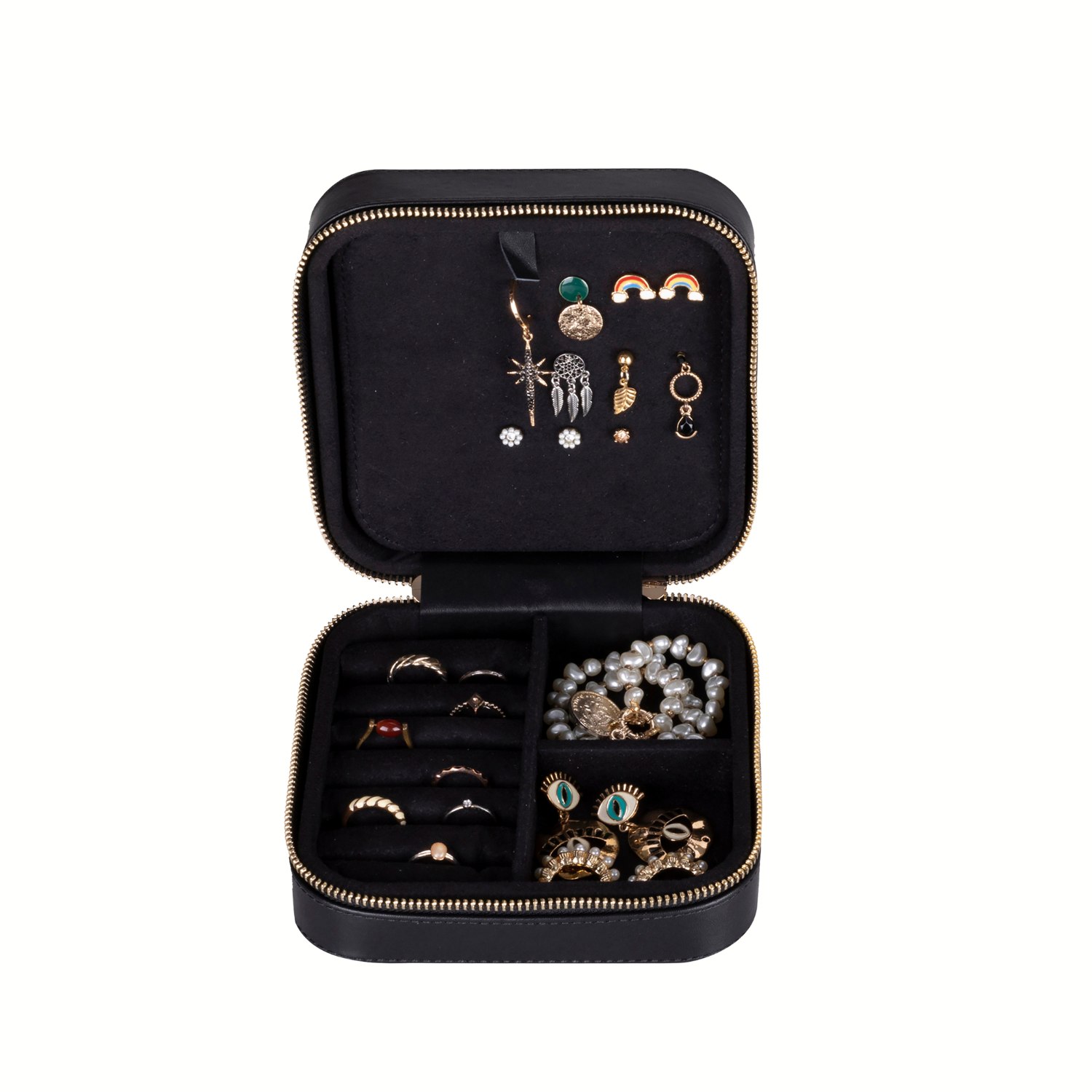 Leathere Women's Luxury Travel Jewelry Box – Black - Palermo In Black