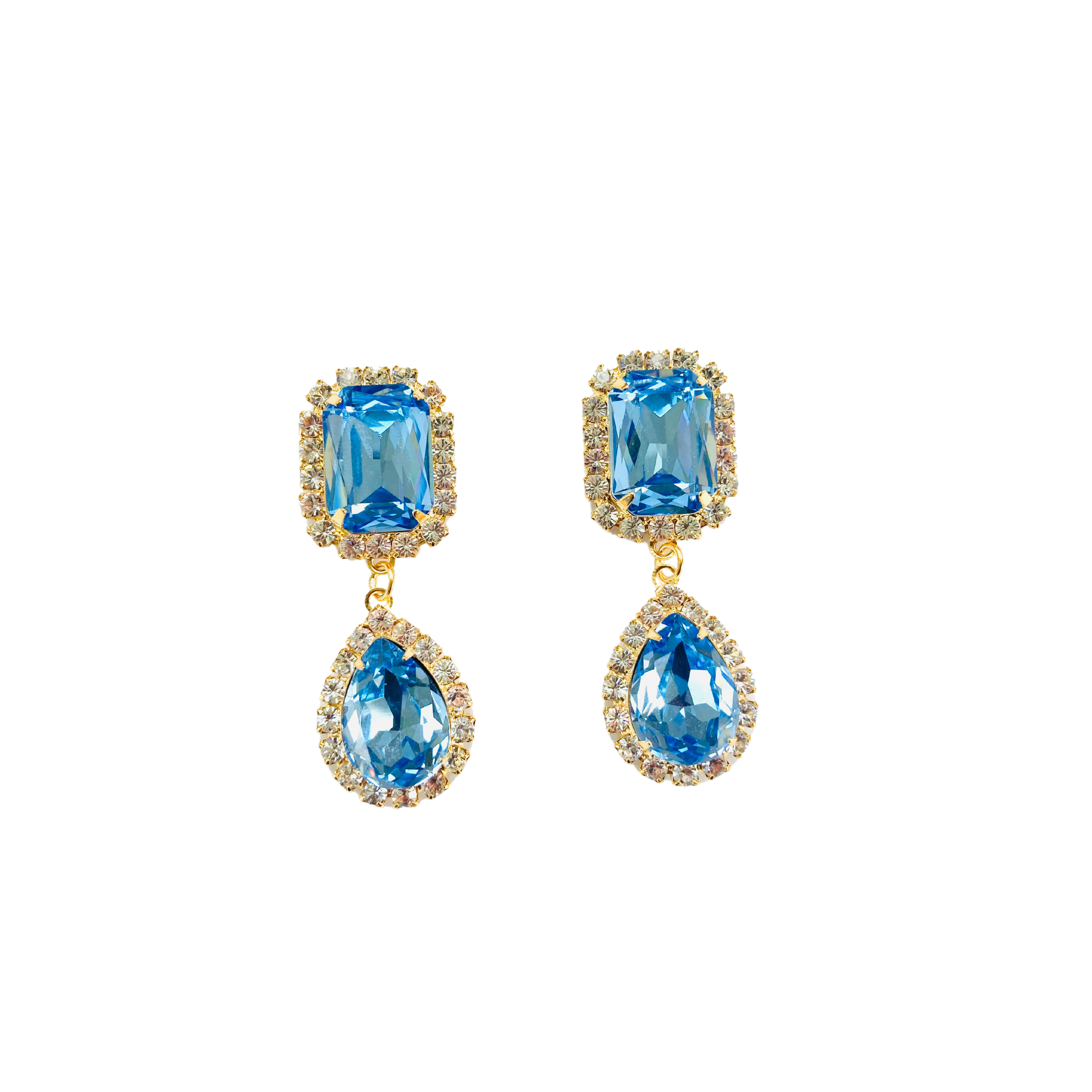The Pink Reef Women's Blue Jewel Drop In Light Sapphire And Crystal