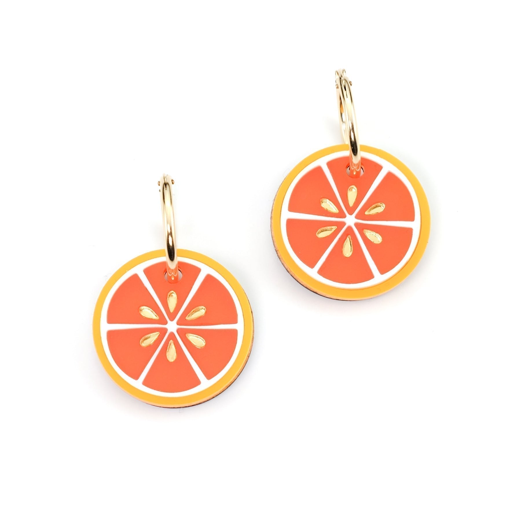 By Chavelli Blood Orange Hoop Earrings