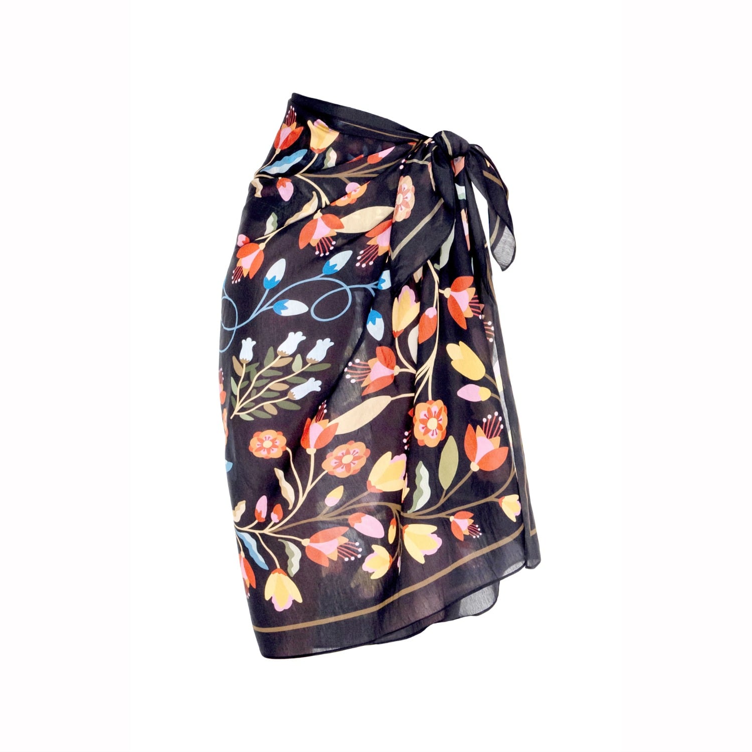 Jessie Zhao New York Beach Sarong Wrap In Black