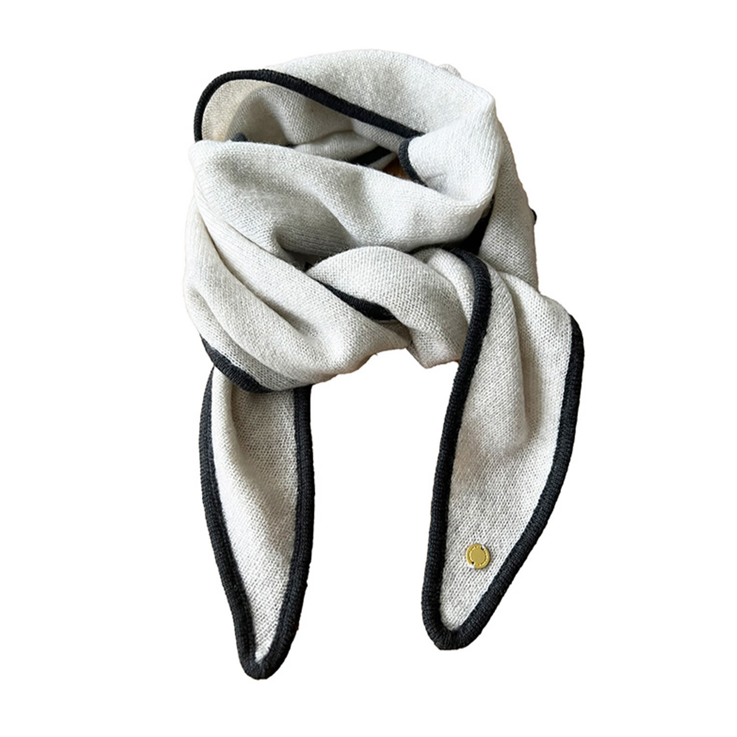 Women’s Grey Ayla Small Neck Scarf In Soft Pure Cashmere, Chalk One Size Tirillm