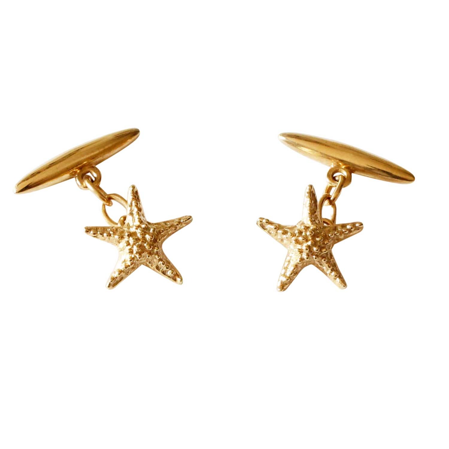 Lee Renee Men's Starfish Cufflinks- Gold In Gold