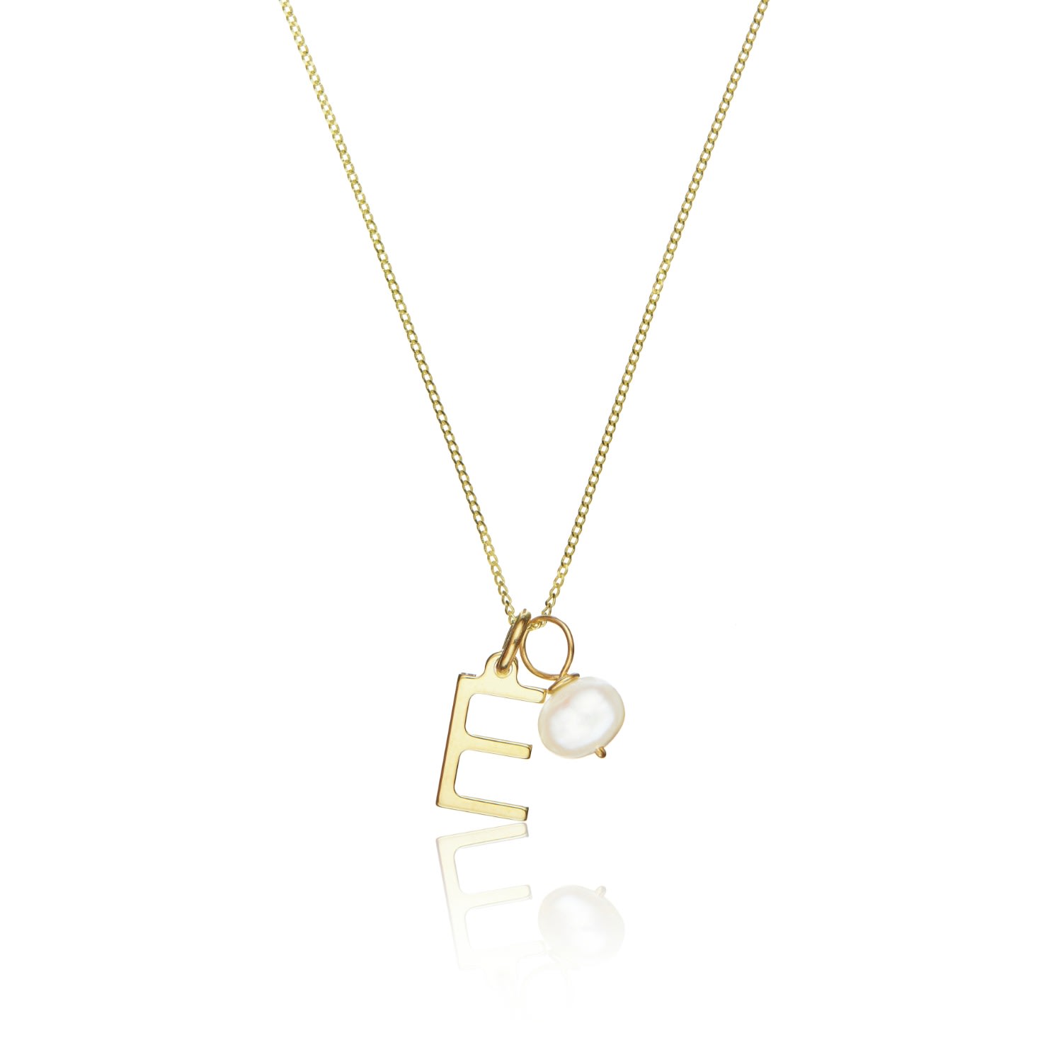 Lily & Roo Women's Gold Initial And Pearl Drop Necklace In Gold