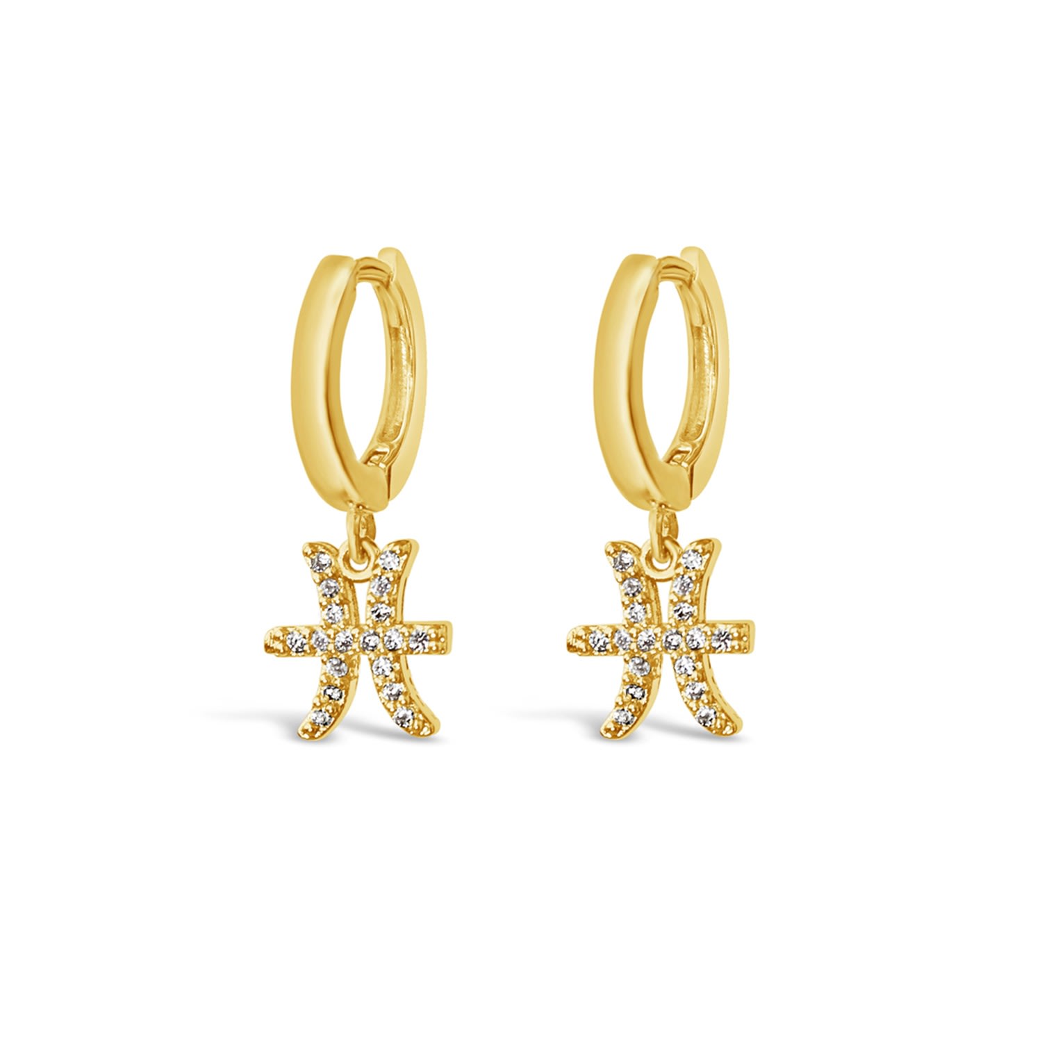 Women’s Pisces 18K Gold Vermeil Zodiac Star Sign Earrings Lucky Eleven