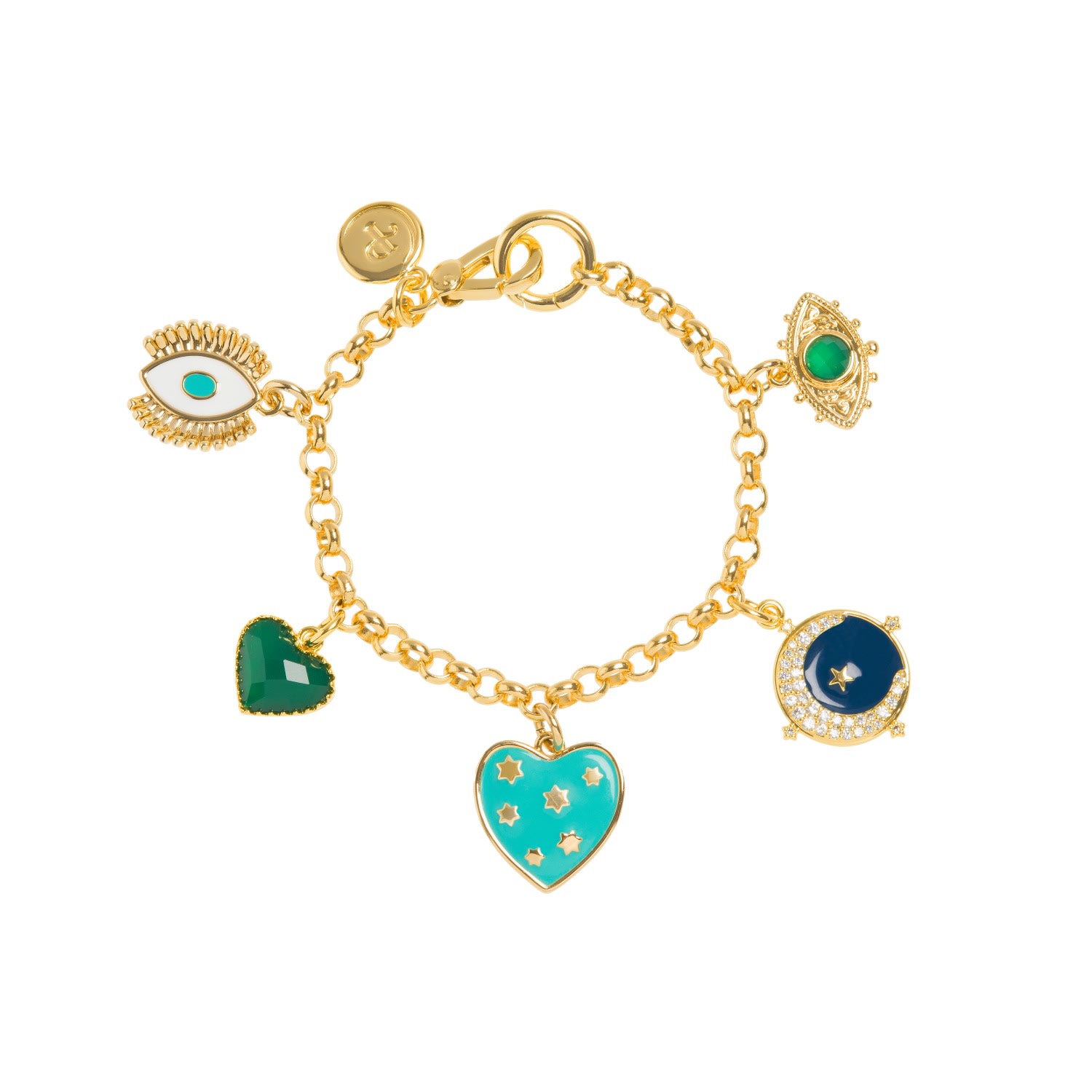 Women’s Gold Belcher Mega Charm Bracelet Patroula Jewellery