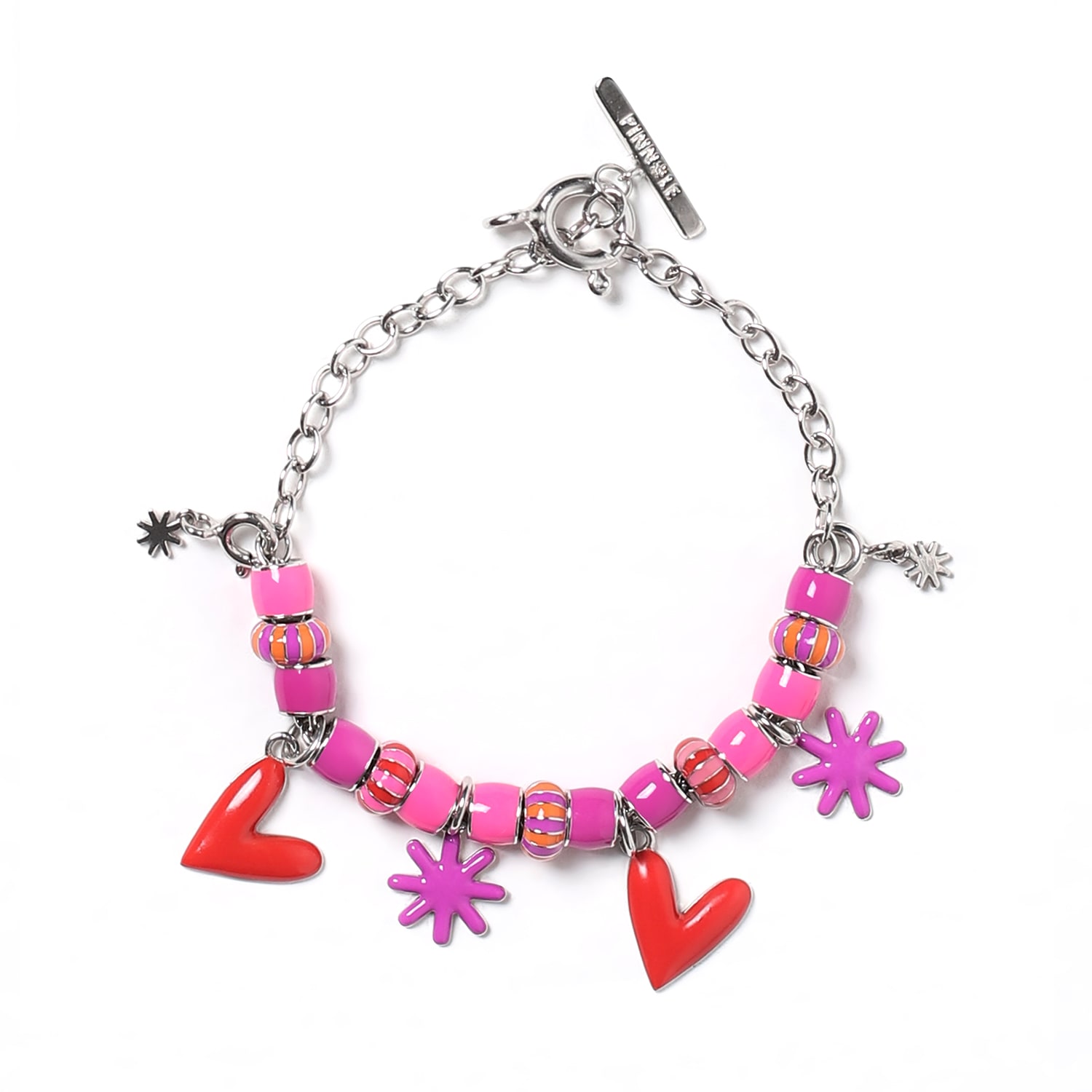 Pinnole Women's Pink / Purple / Red It's All Love & Games Charm Bracelet