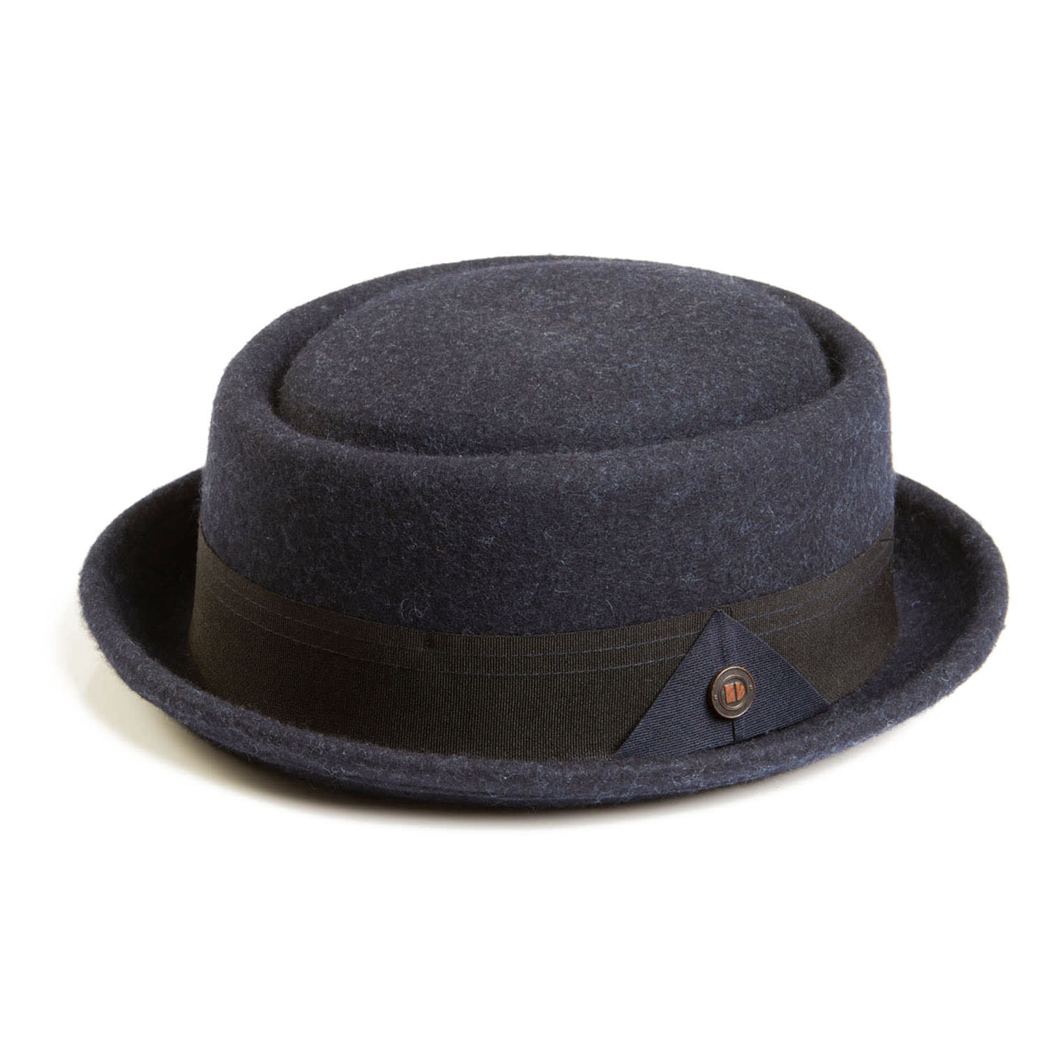 Men's Blue Quintin Ink Felt  Oval Crown Porkpie Hat | 59Cm | Dasmarca Hats