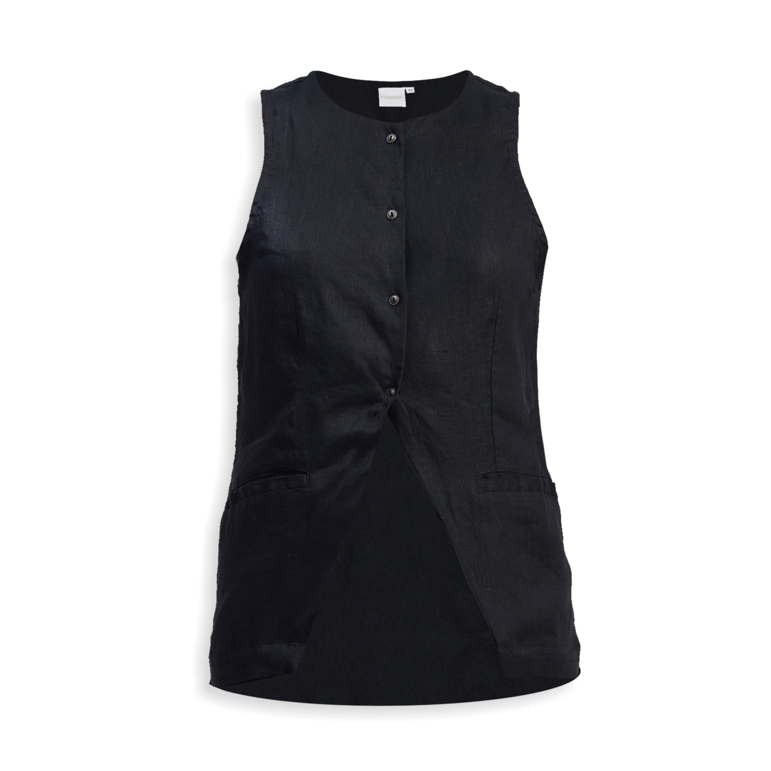 Women's Hemp Vest Jacket In Black | Medium | Reistor