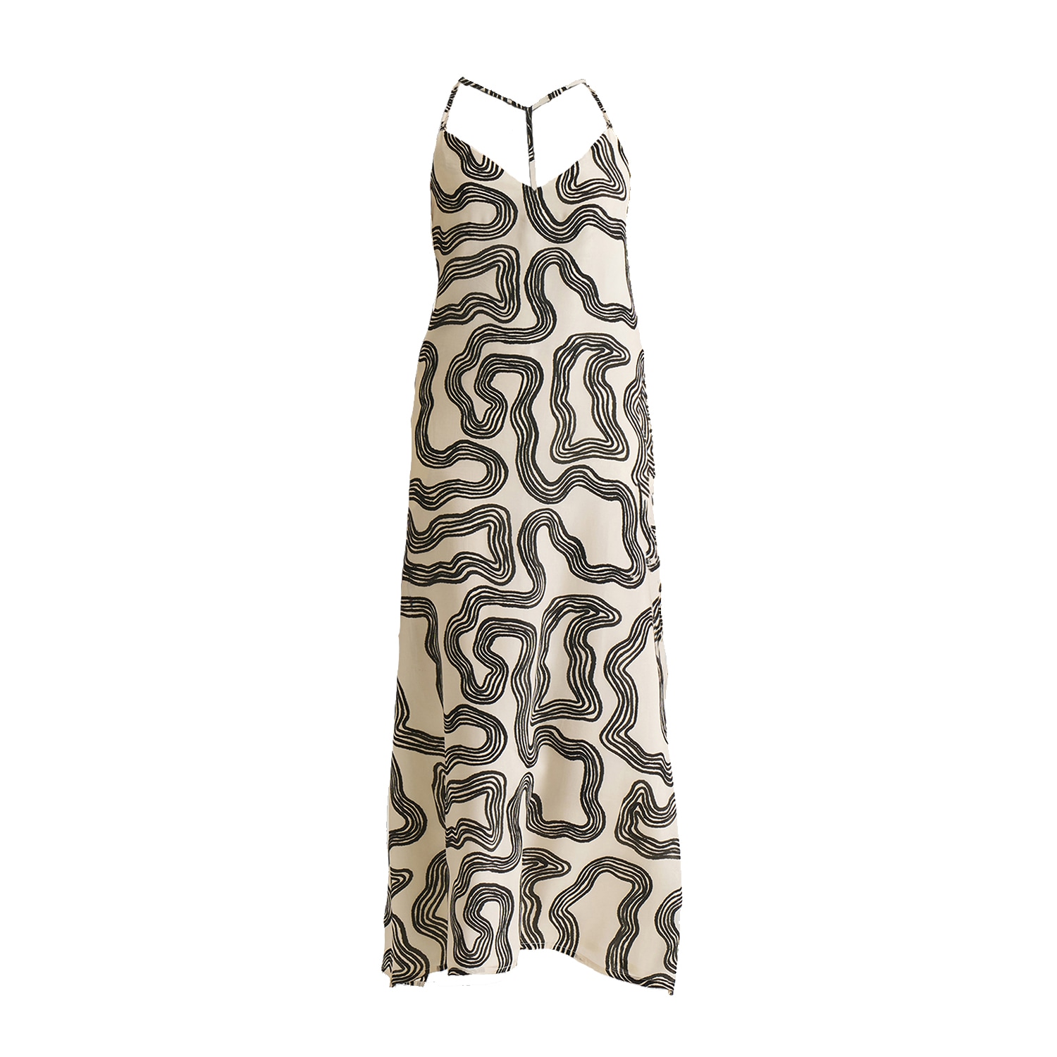 Reistor Midi Slip Dress In Black
