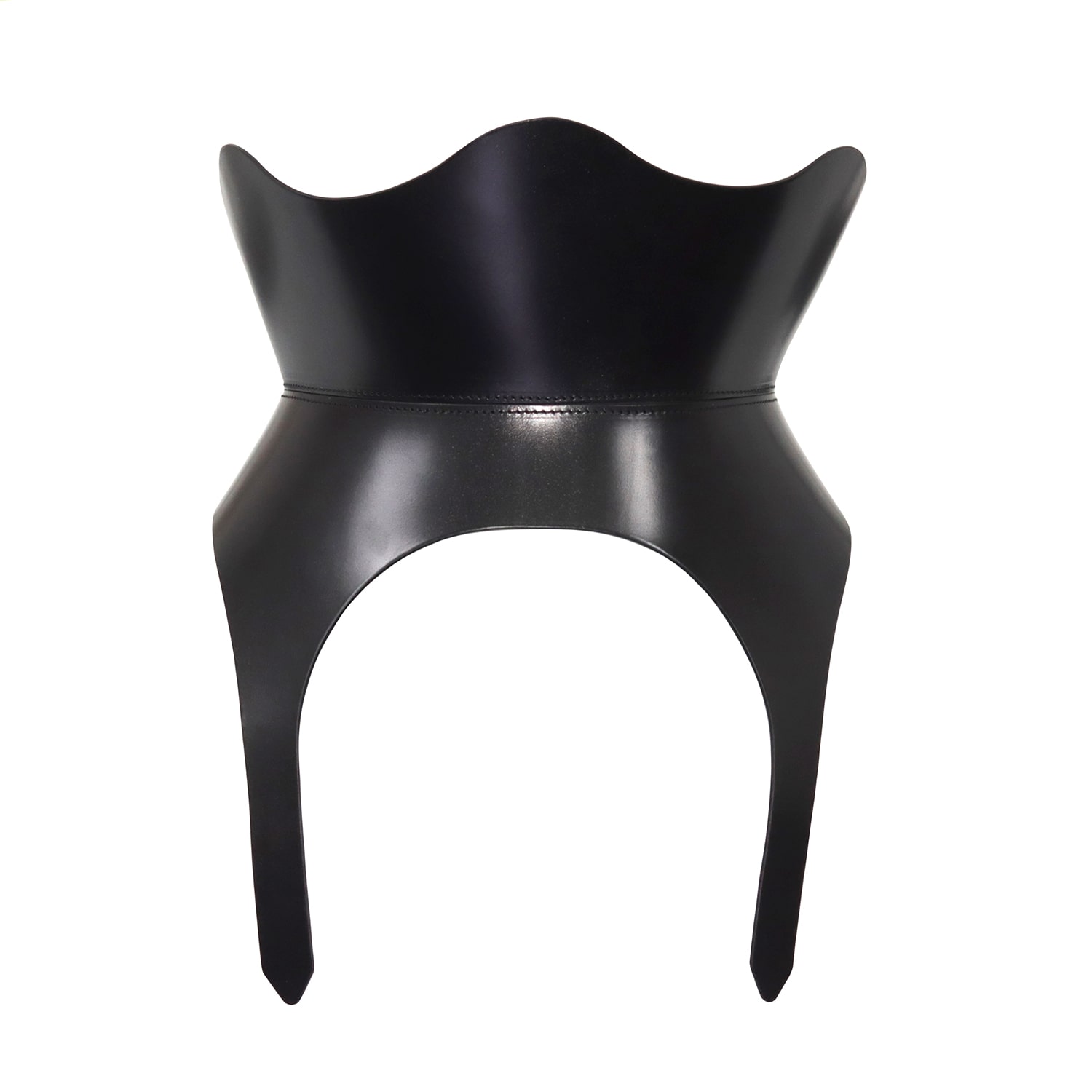 Haute Cuir Women's Black Medusa Leather Corset Belt In Black