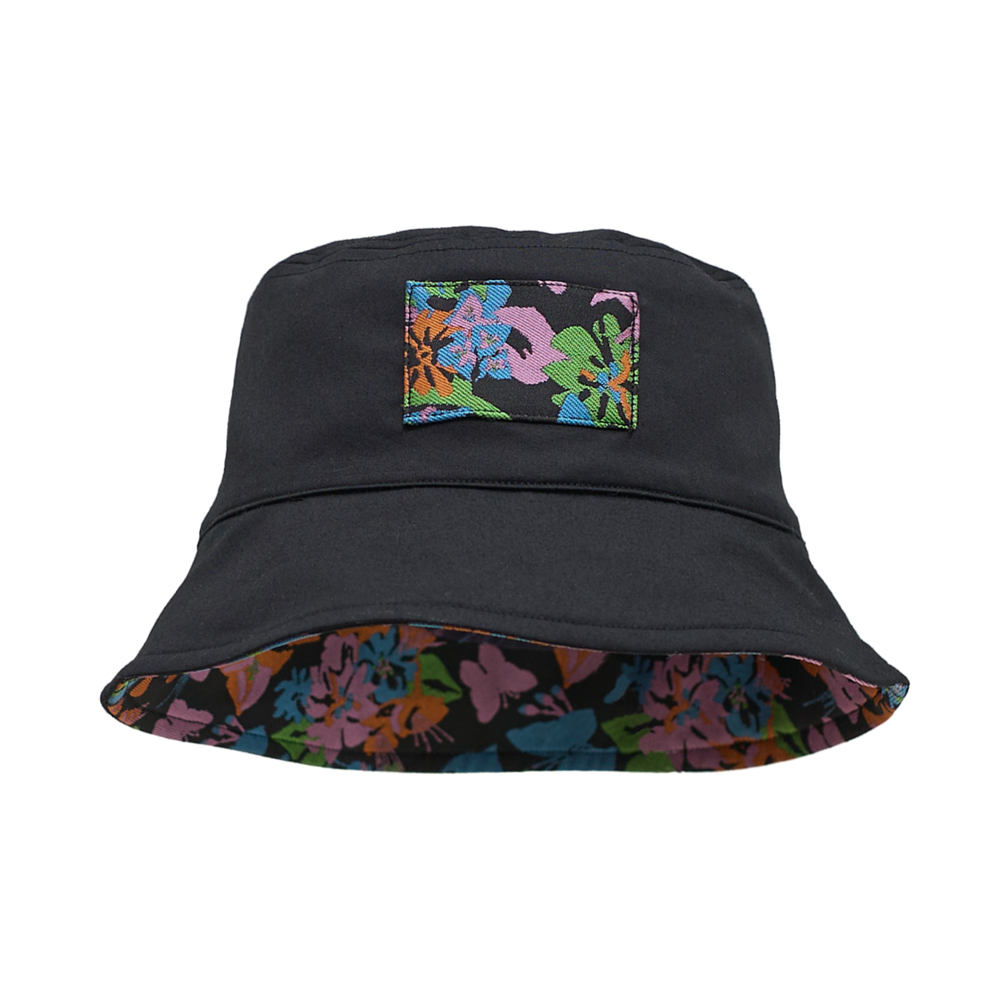 Women’s Frida X Lost Pattern "Frida’s Garden" Jacquard Reversible Bucket Hat - Black One Size Lost Pattern Nyc