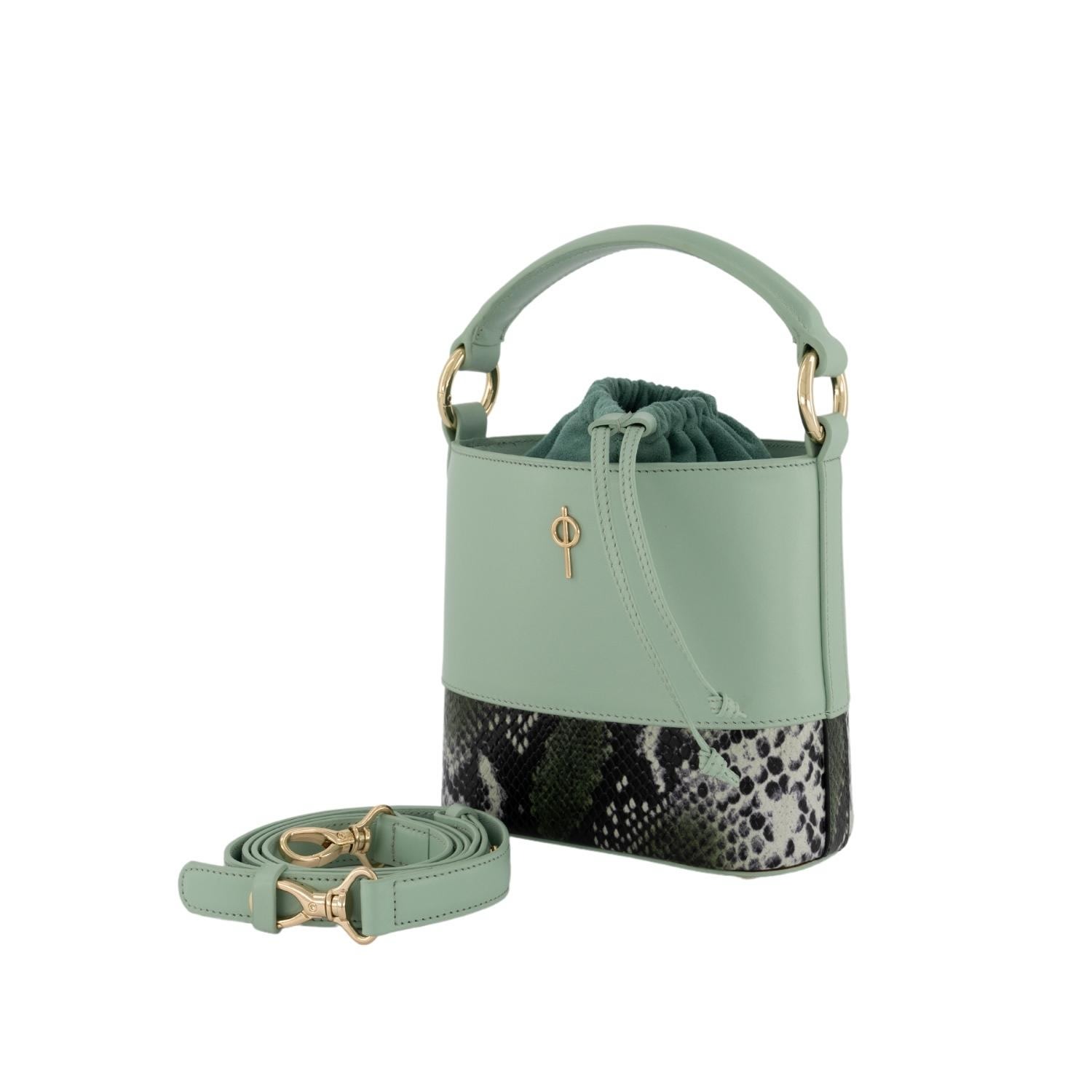 Women’s Noa Snake Bucket Bag - Green Otrera