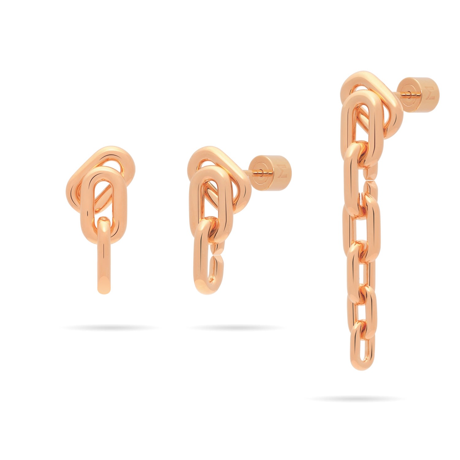 Shop Meulien Women's Long Or Short Convertible Link Chain Dangle Earrings - Rose Gold
