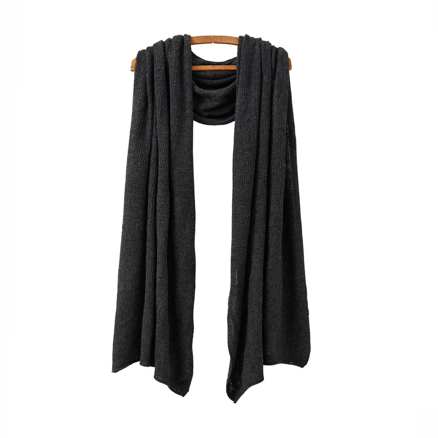 Oubas Women's Black / Grey Fine Lambswool Brant Wrap In Charcoal In Black/grey
