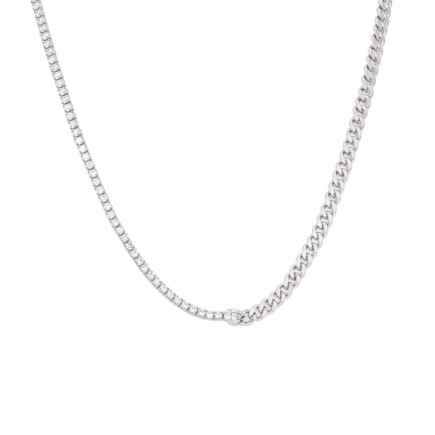 Women’s Ecoated Sterling Silver Curb Tennis Chain Seol + Gold