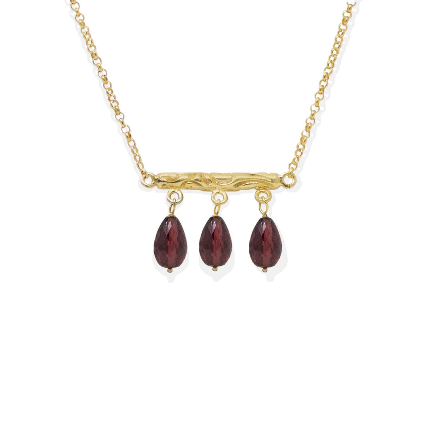 Women’s Gold / Red Tiziana Gold Vermeil Garnet Necklace Vintouch Italy