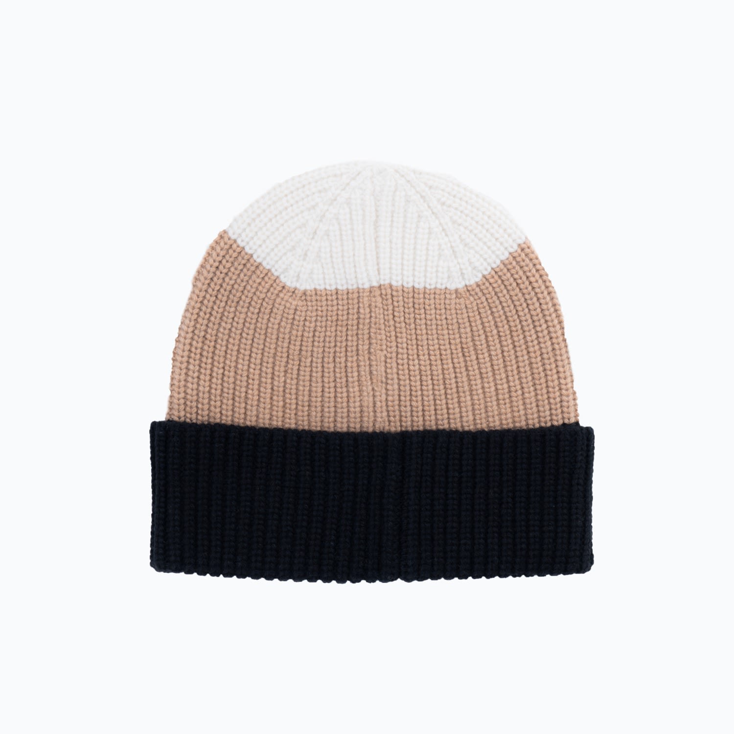 Altramoda Redressing The World Women's Black / White / Neutrals Basic Striped Beanie With Cuff In Responsible Wool And Cashmere