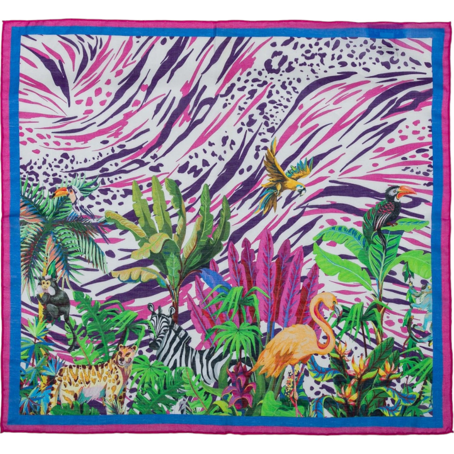 Perlavera Women's Raisa Animal Pink Silk Large Scarf In Multi