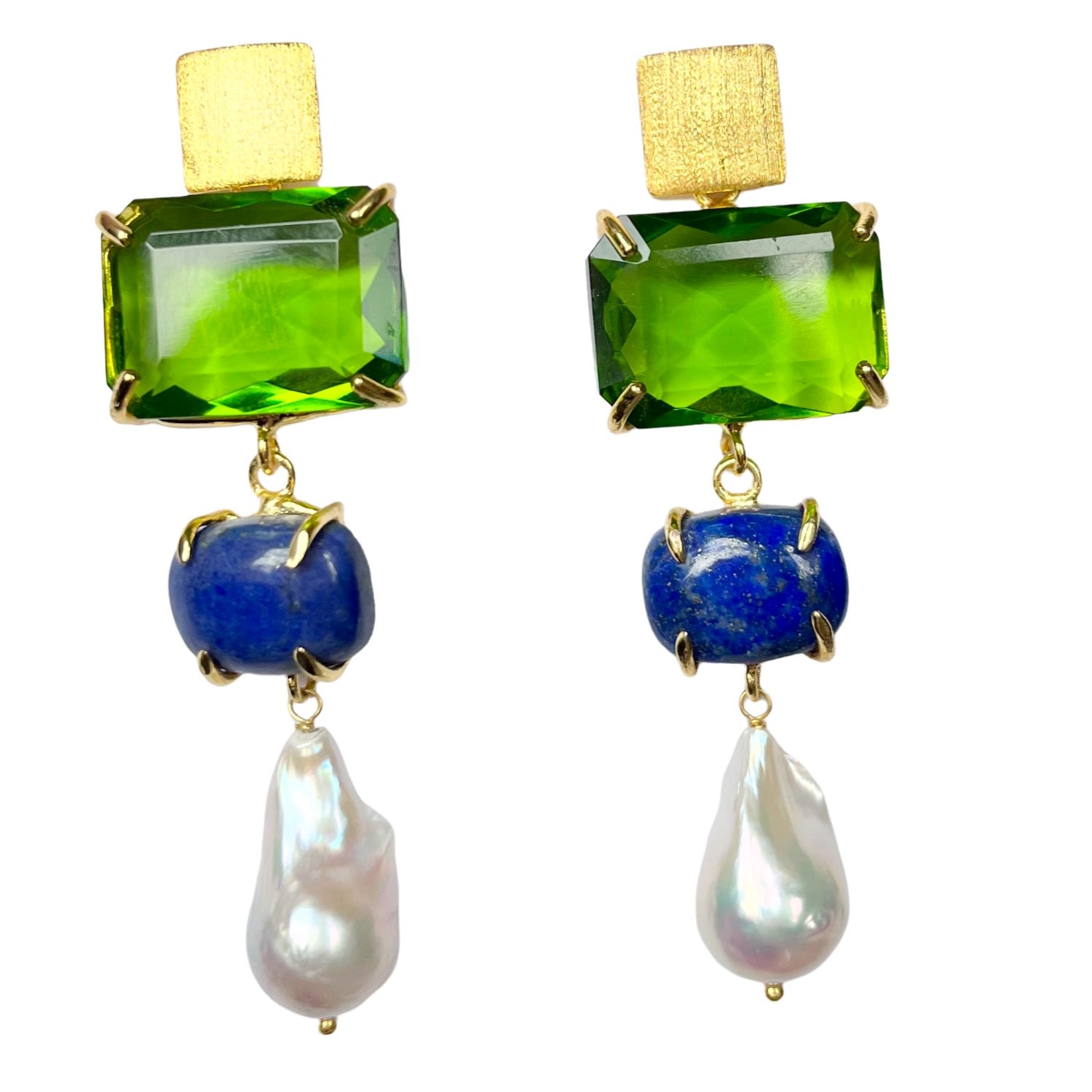 Magpie Rose Women's Oceania Earrings Green & Navy