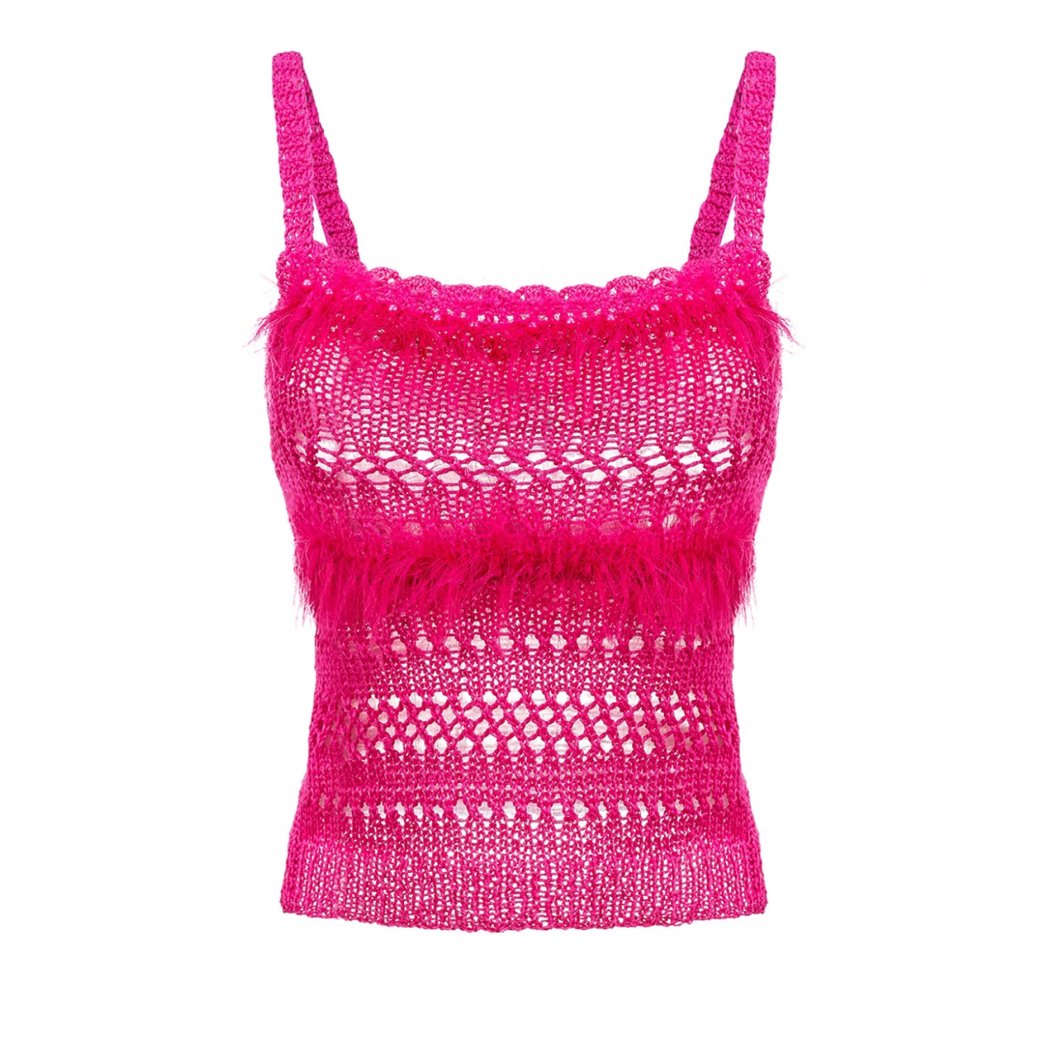 Andreeva Purple Handmade Knit Top In Pink/purple