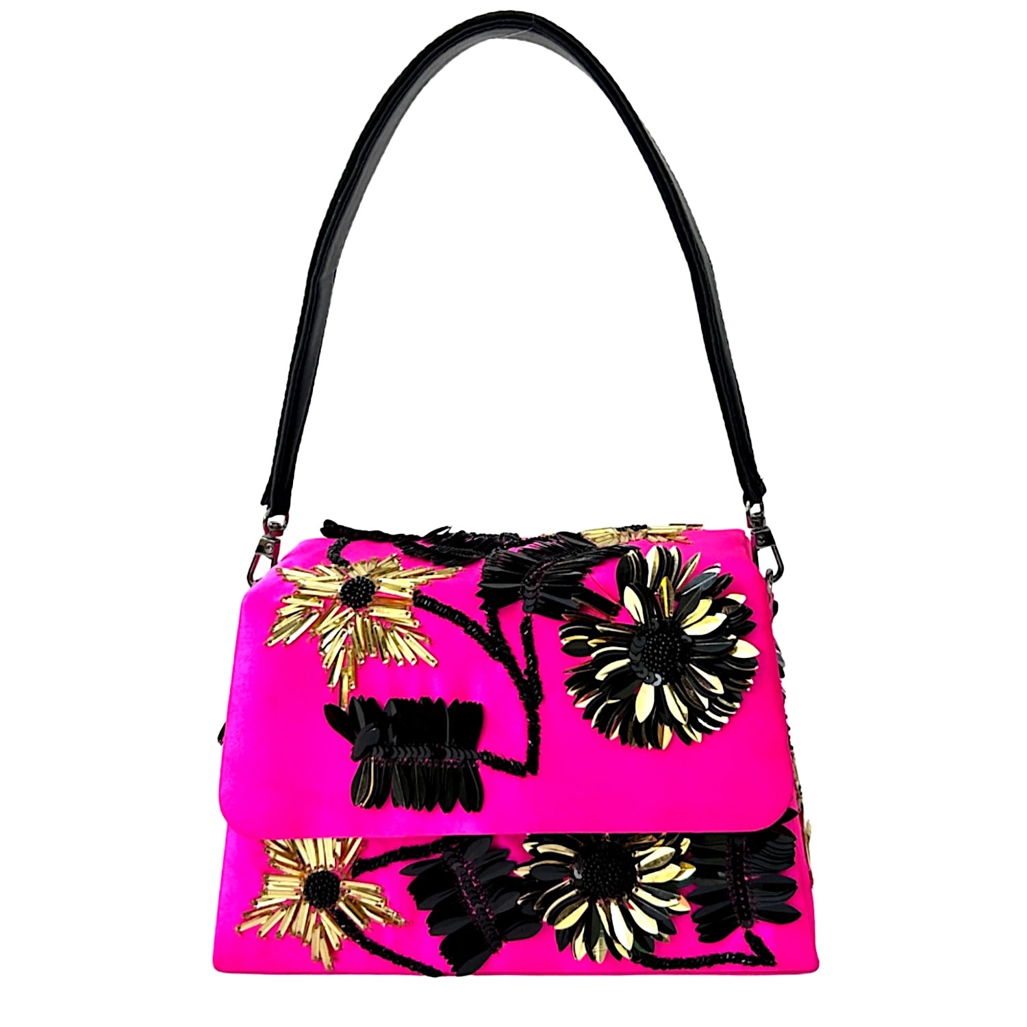 Simitri Women's Gold / Pink / Black Havana Trapezee Bag