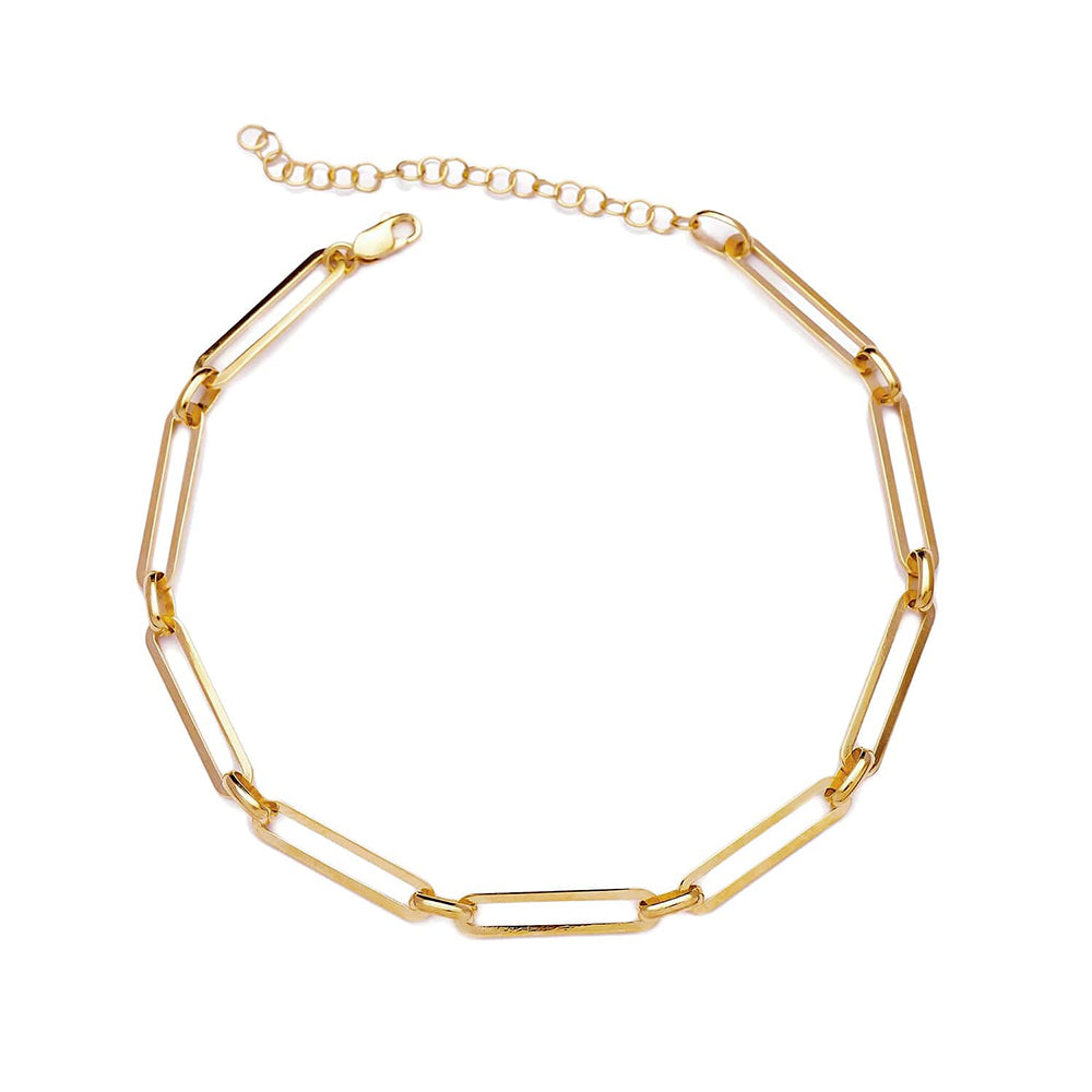 Amadeus Women's Riviera Rectangular Links Gold Chain Bracelet