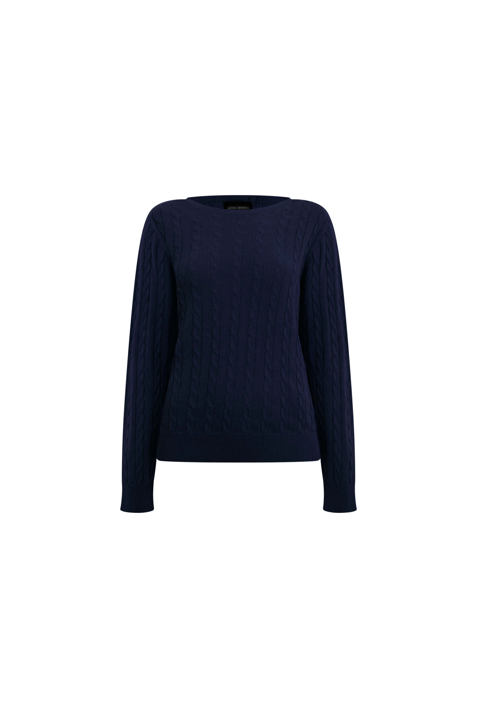 James Lakeland Women's Blue Cable Knit Jumper Navy In Blue