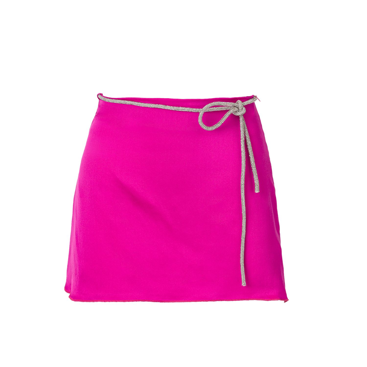 Women’s Pink / Purple Dahlia Silk Embellished A-Line Hot Pink Skirt Large Skrt