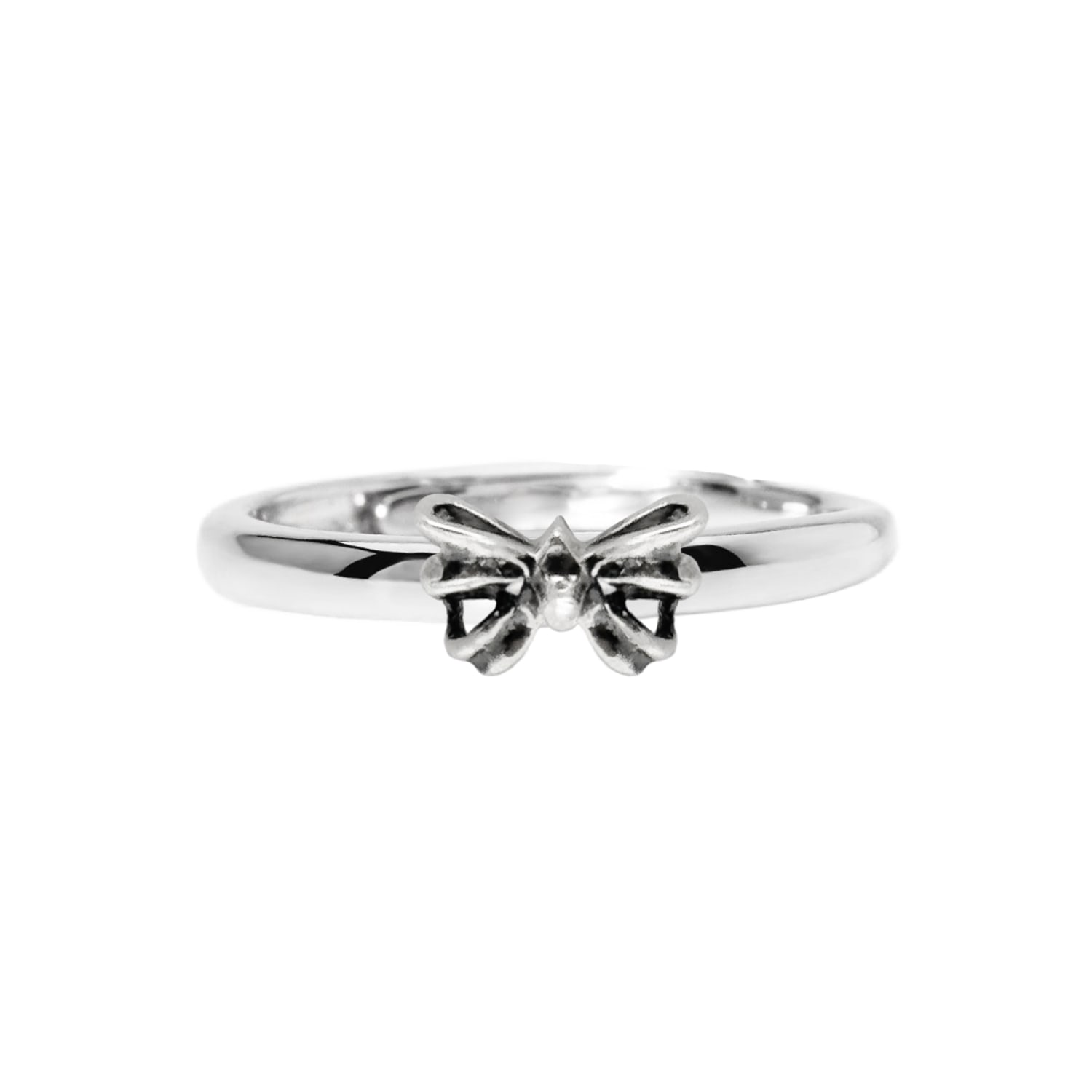Unaloe Women's Sterling Silver Ring With Puffed Bow