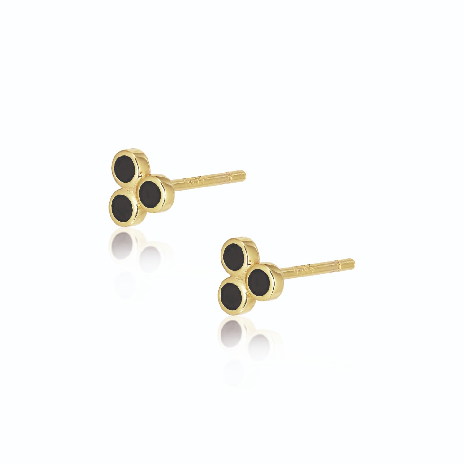 Women’s Venus Onyx Earstuds - Gold Alura Copenhagen Jewellery