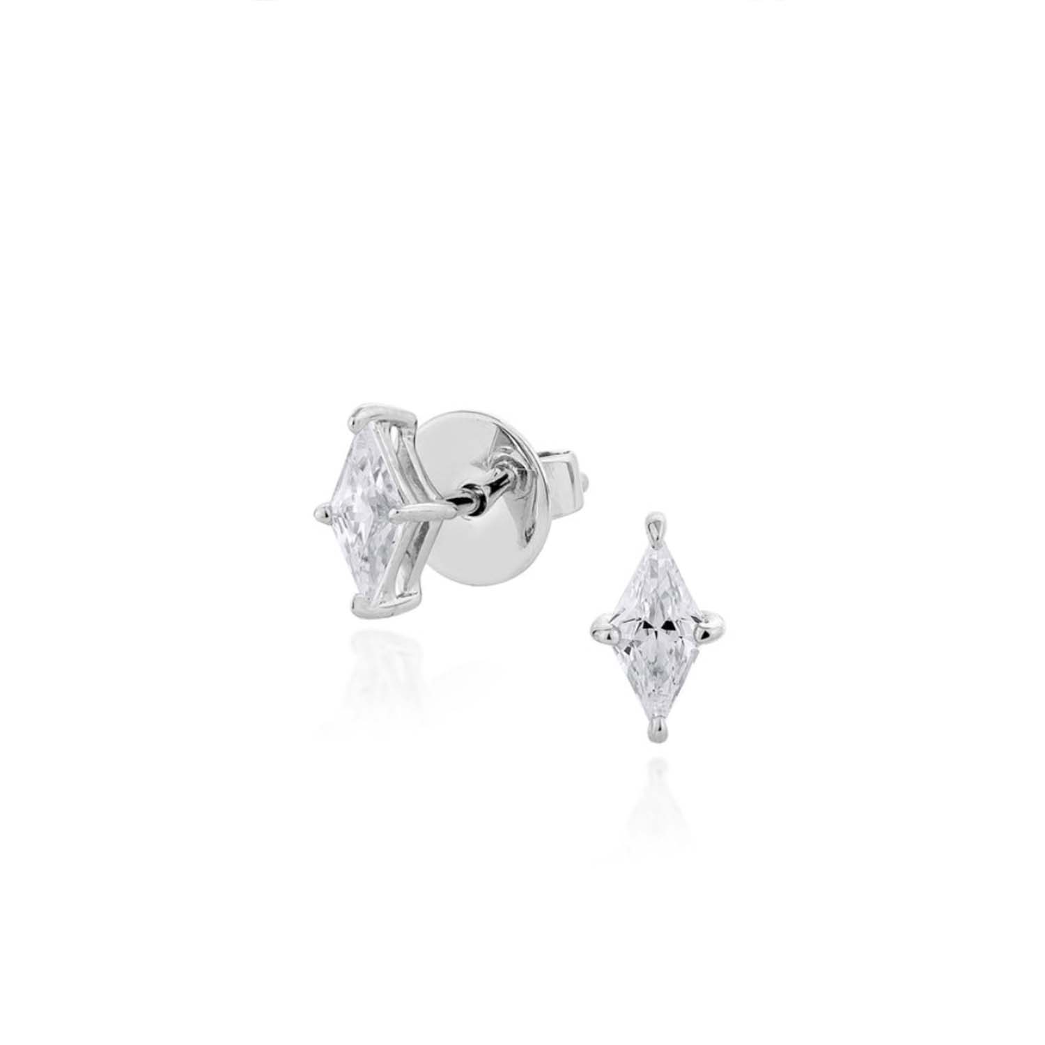 Sally Skoufis Men's White / Silver Diamond Stud Earrings With Man Made Cz Diamond Stimulant In Sterling Silver & P In Multi