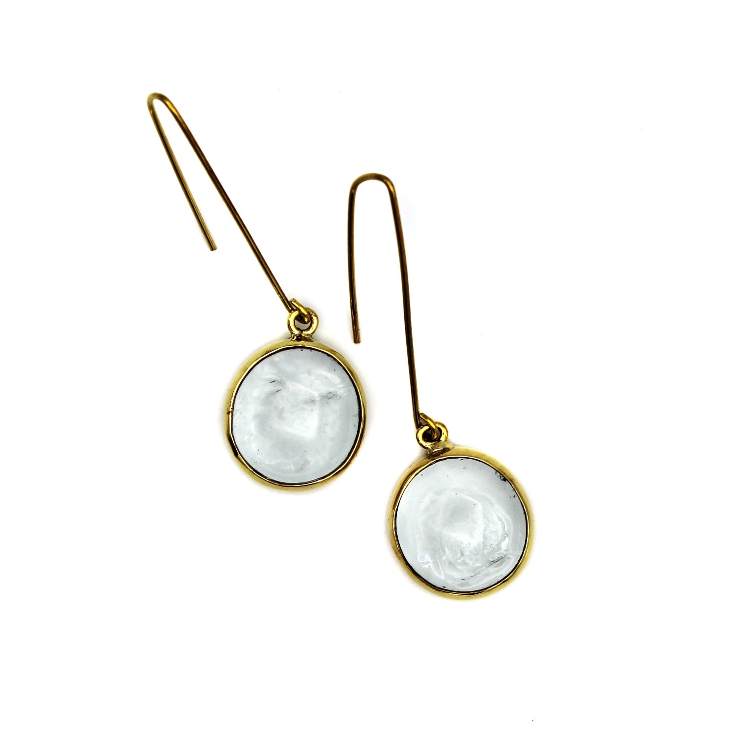 Lala Salama Women's Gold Glass Droplet Earrings - Clear In Gold