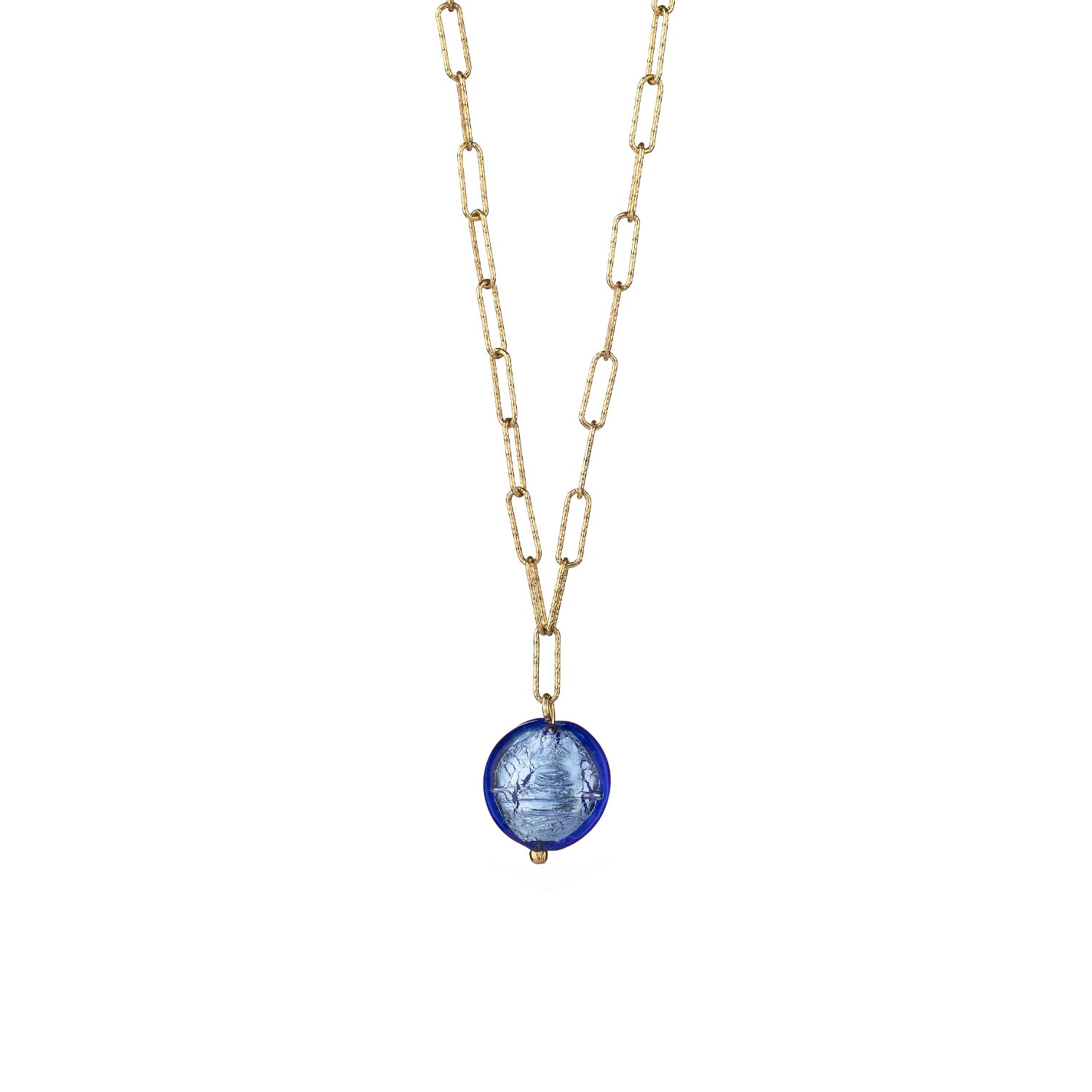 Chiarella Women's Blue / Gold Diamond-cut Murano Blue Necklace In Multi