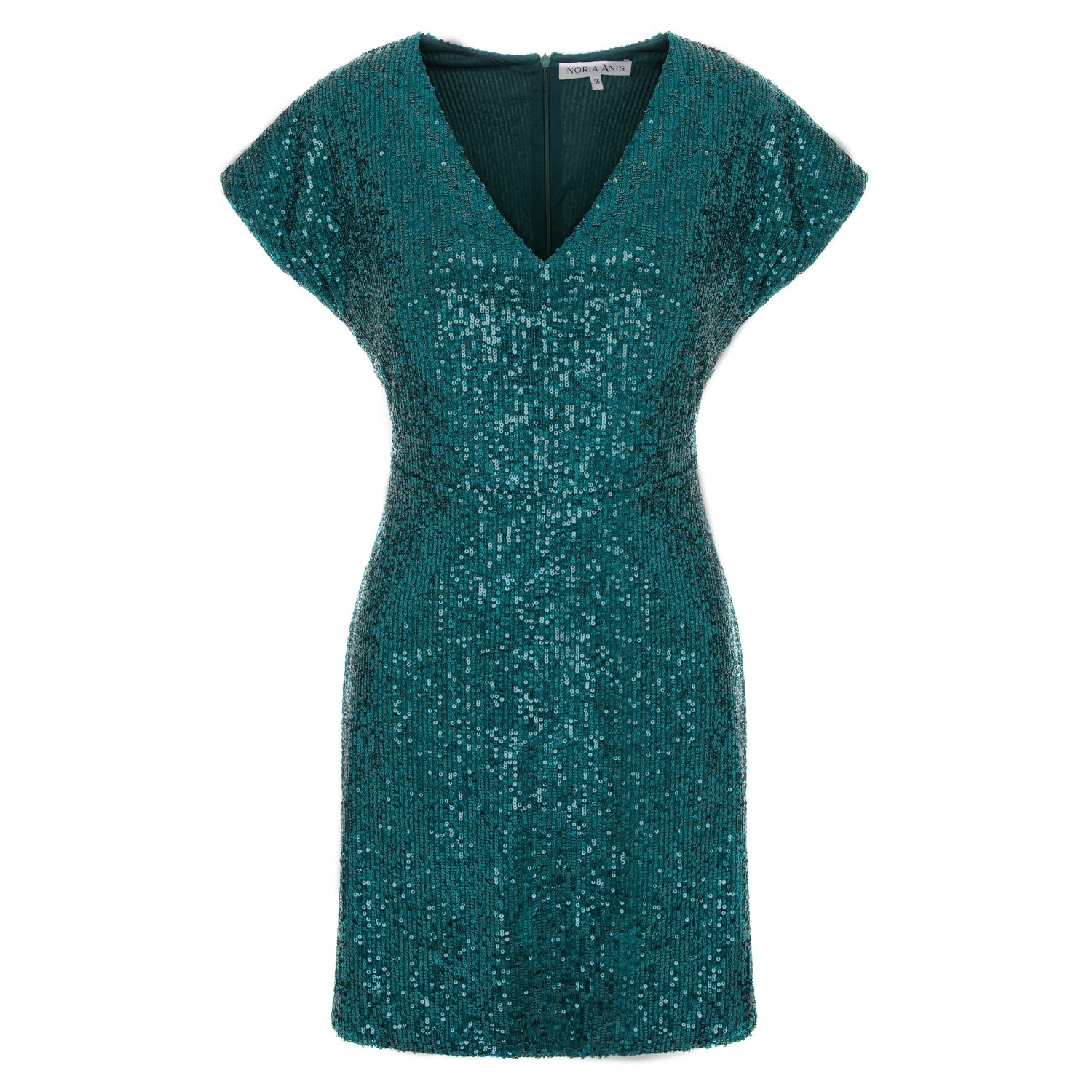 Women’s Green / Blue Nordic Dream Mini Sequin Dress In Teal Large Noria Anis