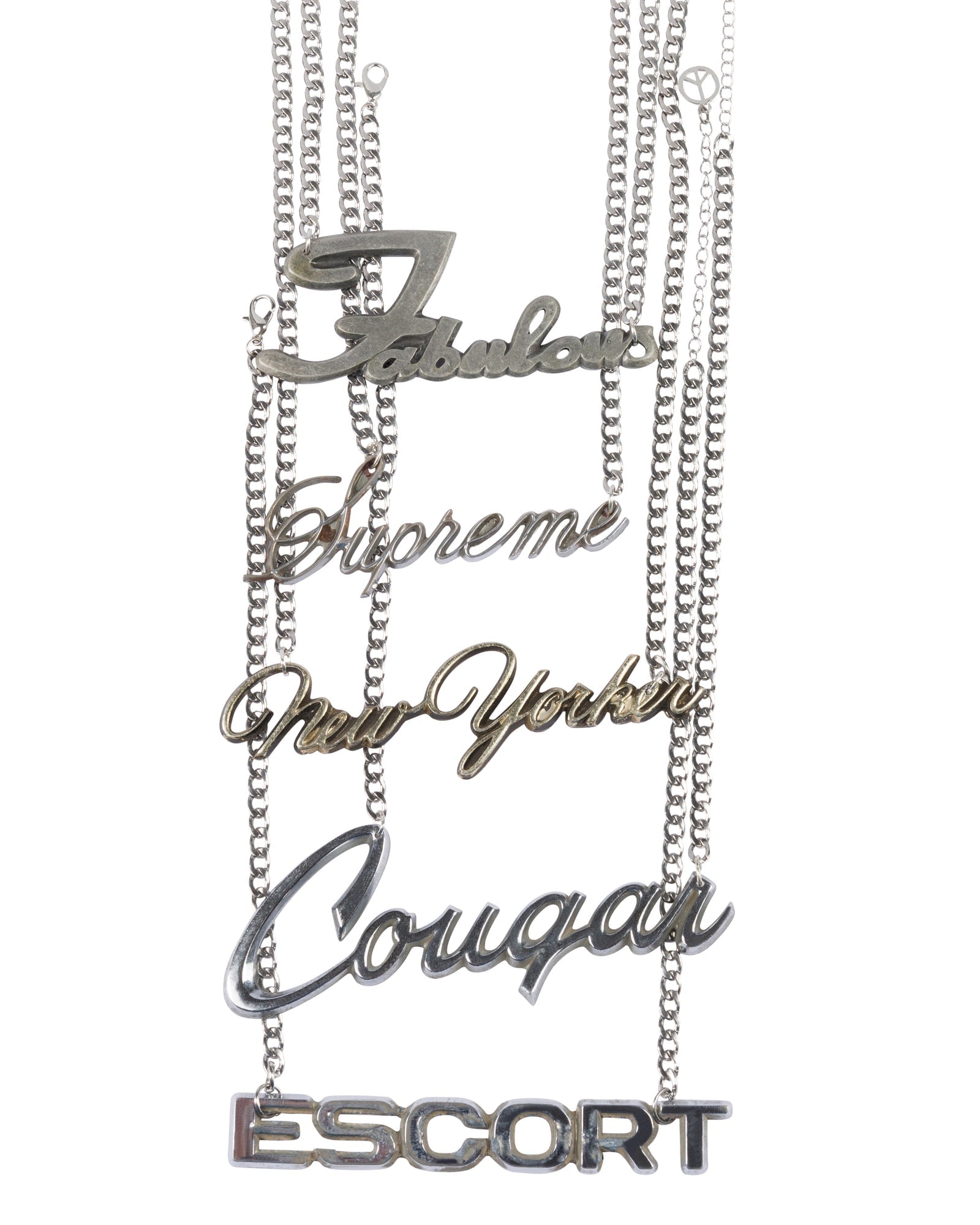 Meghan Fabulous Women's Silver Revved Up Fab Plate Necklace - Escort
