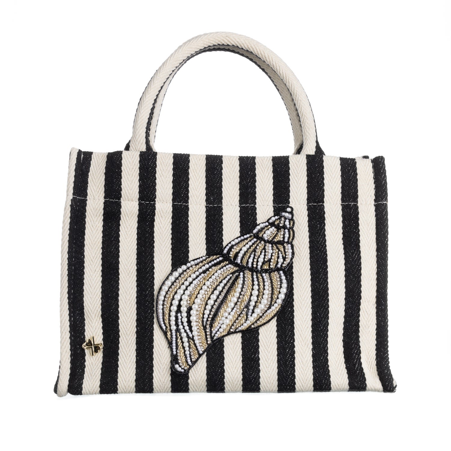 Women’s Laines Couture Hand Embellished Cone Shell Tote Bag - Black & Cream One Size Laines London