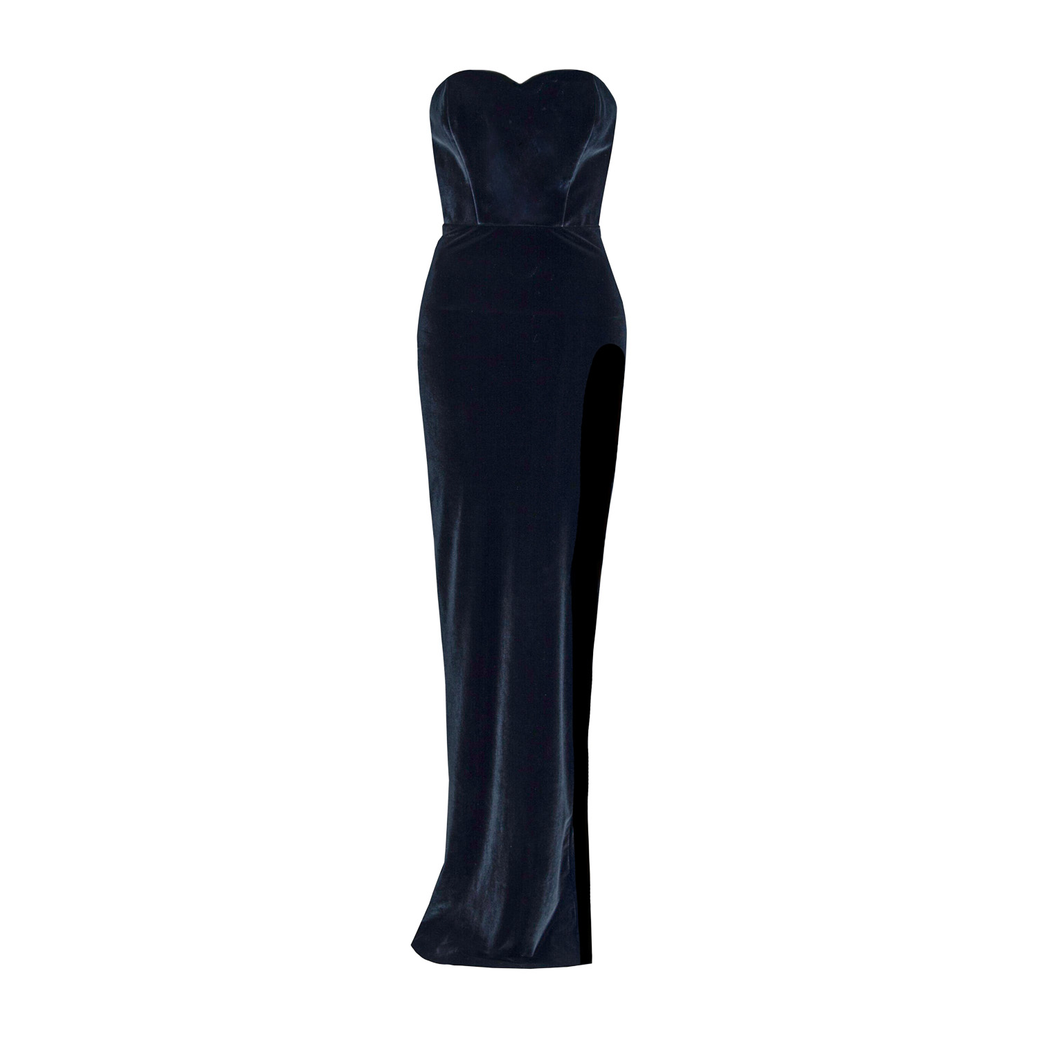 Vestiaire D'un Oiseau Libre Women's Black Slit Velvet Dress In Blue